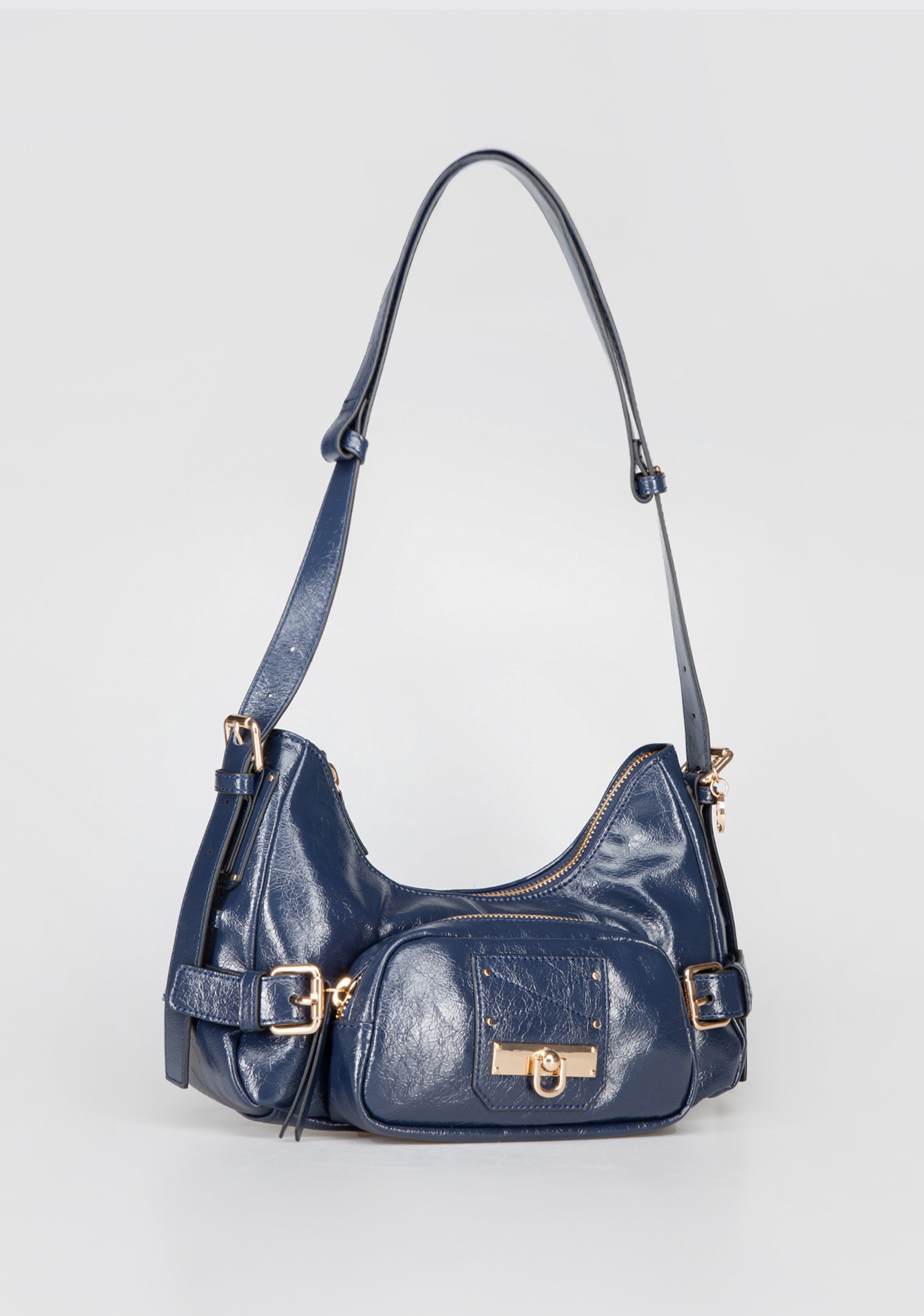 Shoulder Bag with Gold Studs and Buckles Fracomina FB25WB3003P43101-064_2_3faf2555-9858-4b97-8246-655f498c2ec6