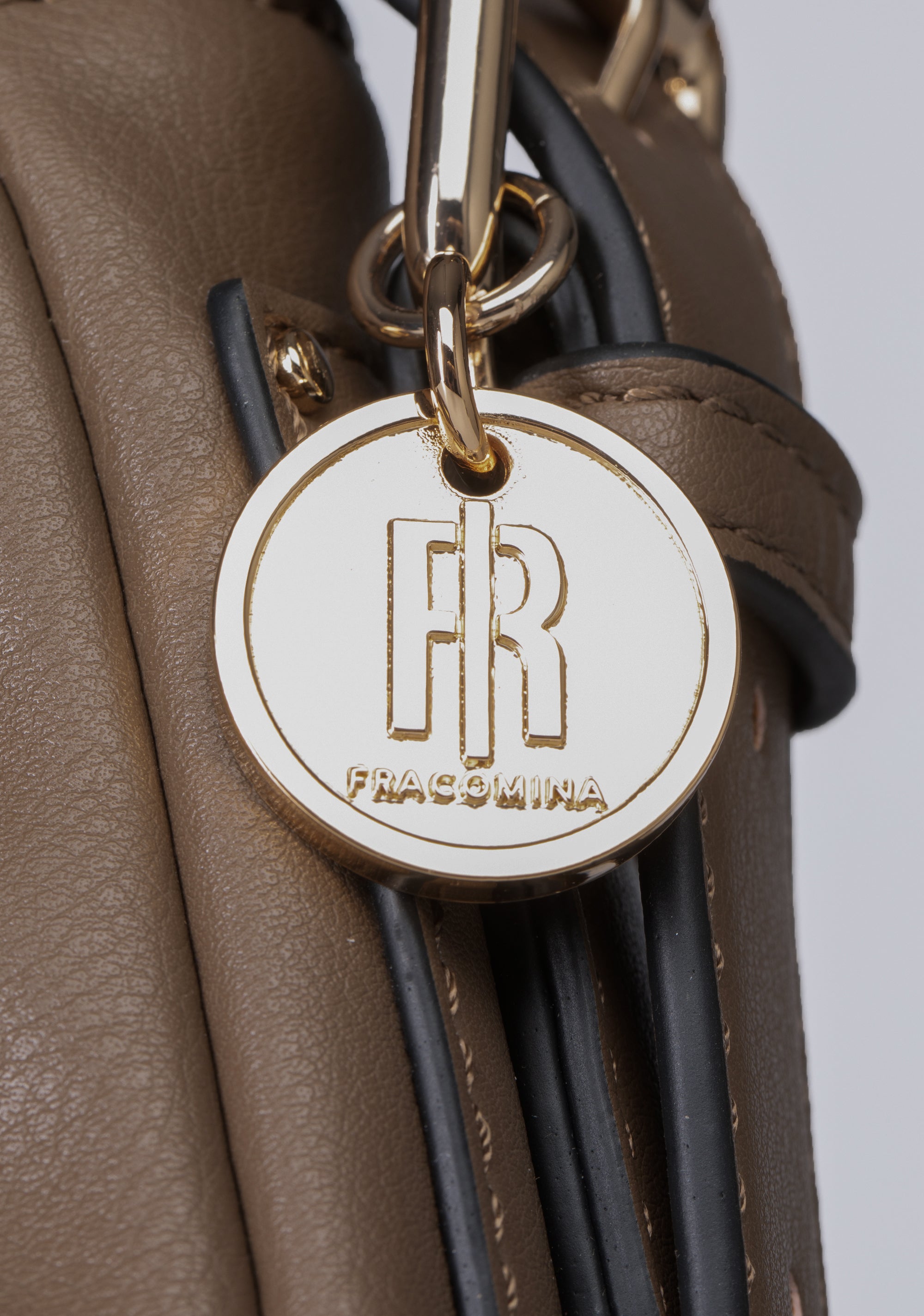 Shoulder Bag with Gold Studs and Buckles Fracomina FB25WB3003P44101-G16_4_751cfadc-4344-45e0-a6d8-a4a5ec42d1bd