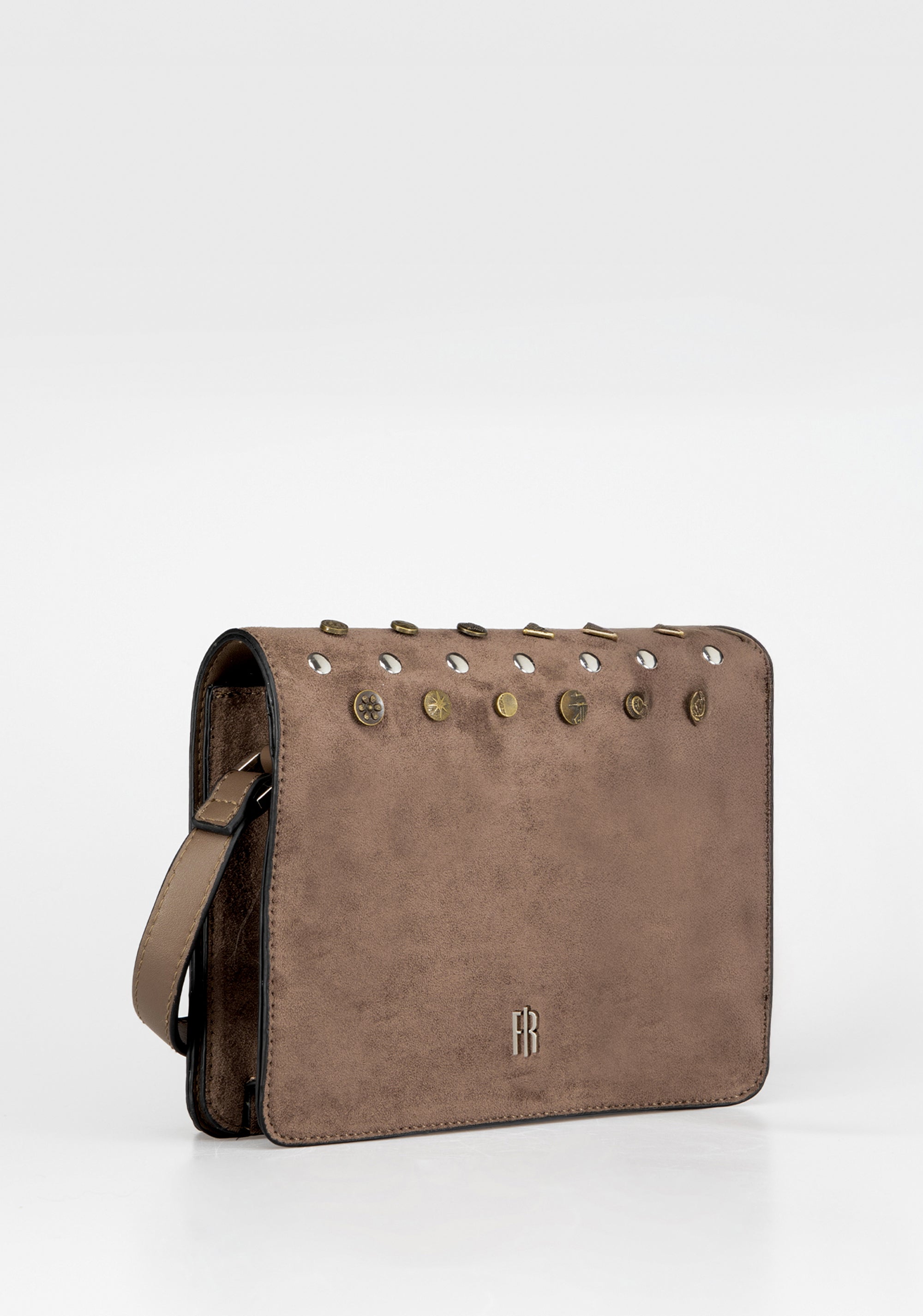 Clutch / Crossbody Bag with Assorted Studs Fracomina FB25WB4001P45401-G16_2_265409f8-4574-4ba3-8b24-e4ead2b47343