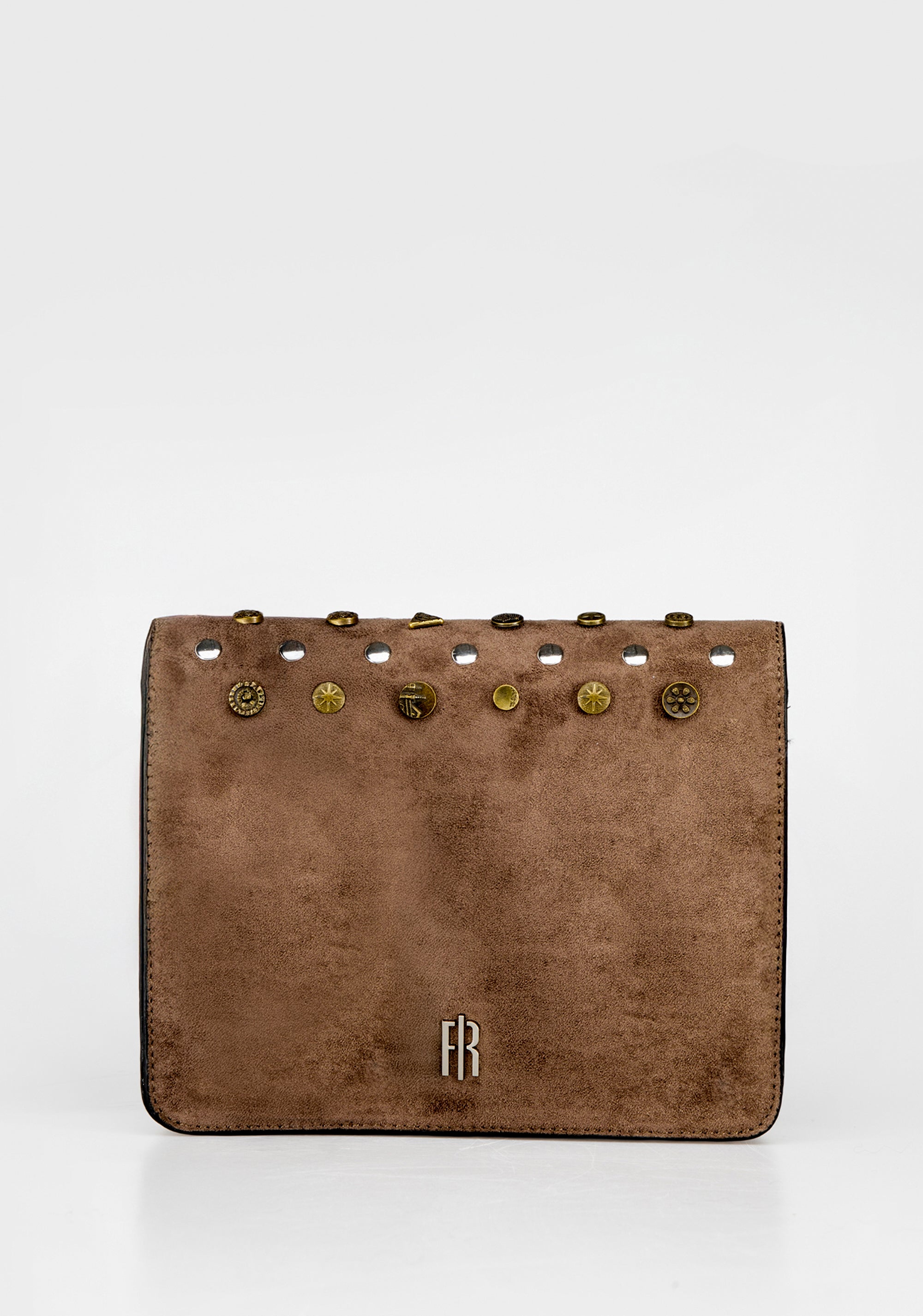 Clutch / Crossbody Bag with Assorted Studs Fracomina FB25WB4001P45401-G16_d57a6b74-45e5-428b-a39a-dabcf08e2142