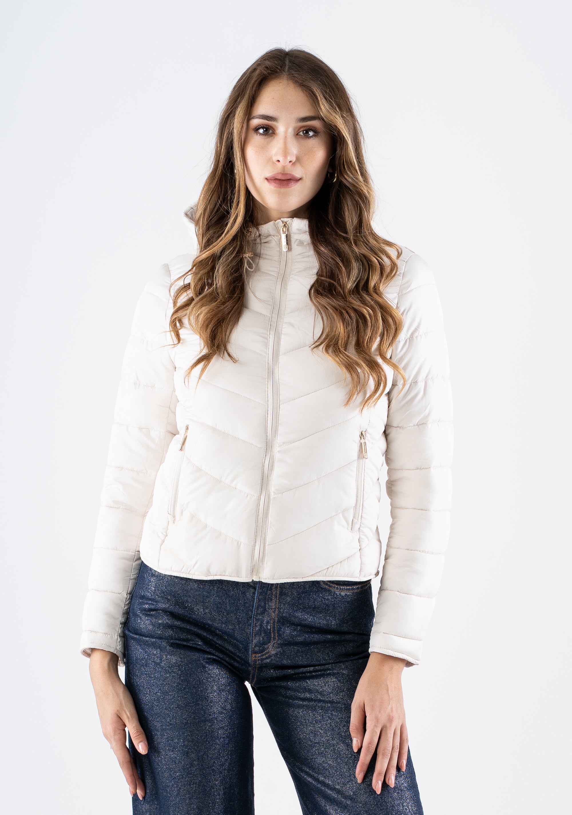 Lightweight Puffer Jacket with Zip Closure and Slim Fit Fracomina FI25SC3002041201-737_2