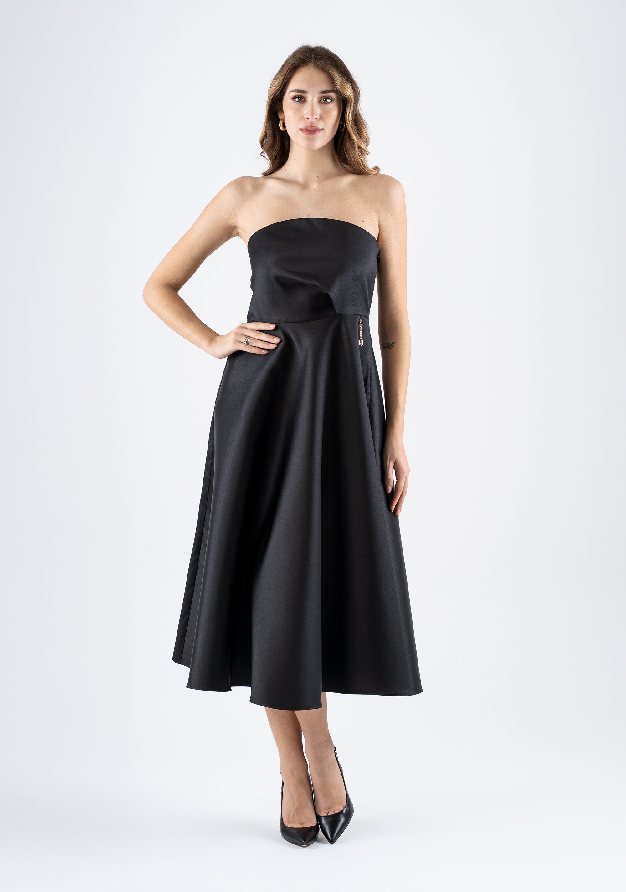 Elegant strapless midi dress Fracomina FI25SD2001W44101-053_1