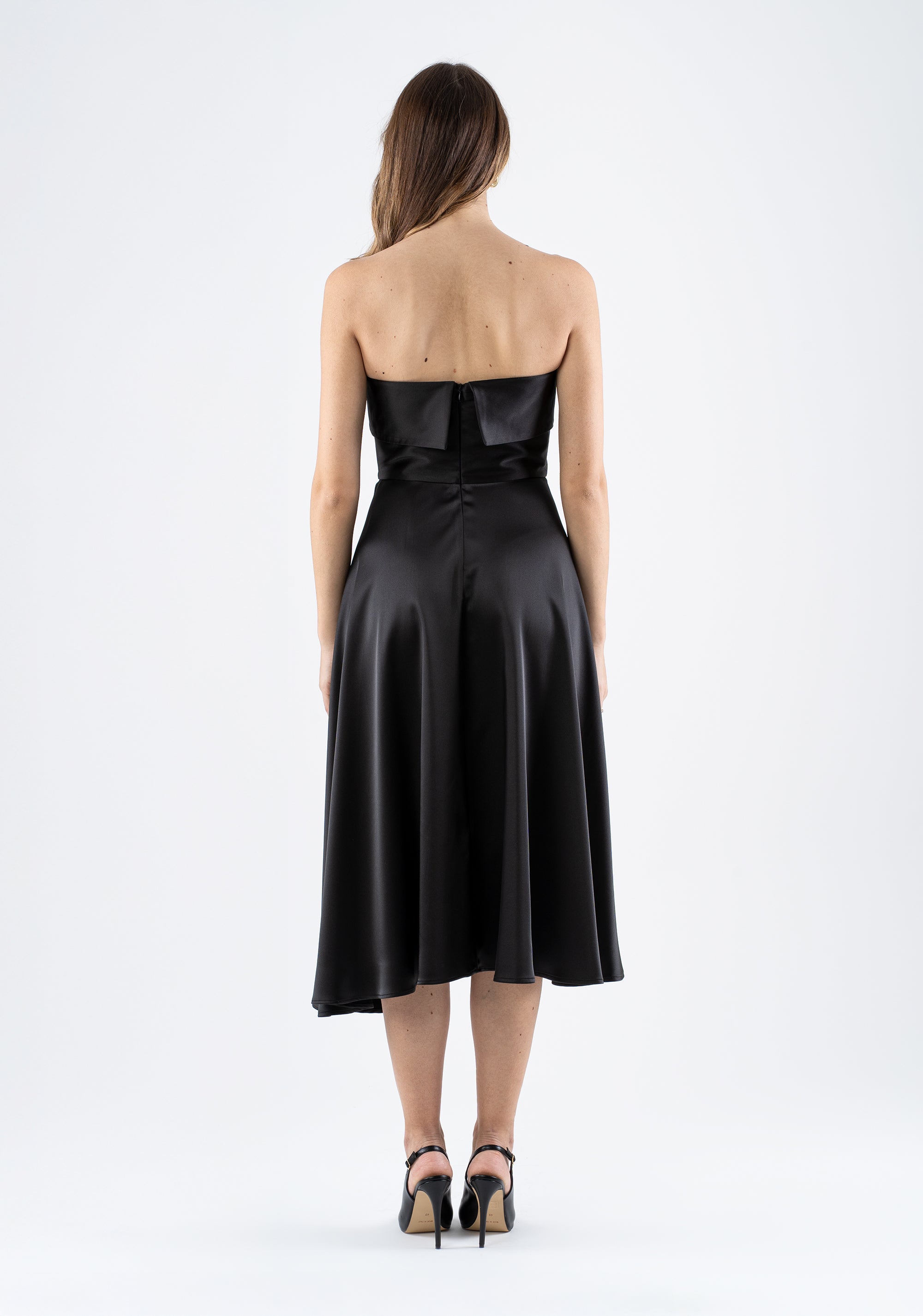 Strapless midi dress in glossy fabric Fracomina FI25SD2002W75501-053_4