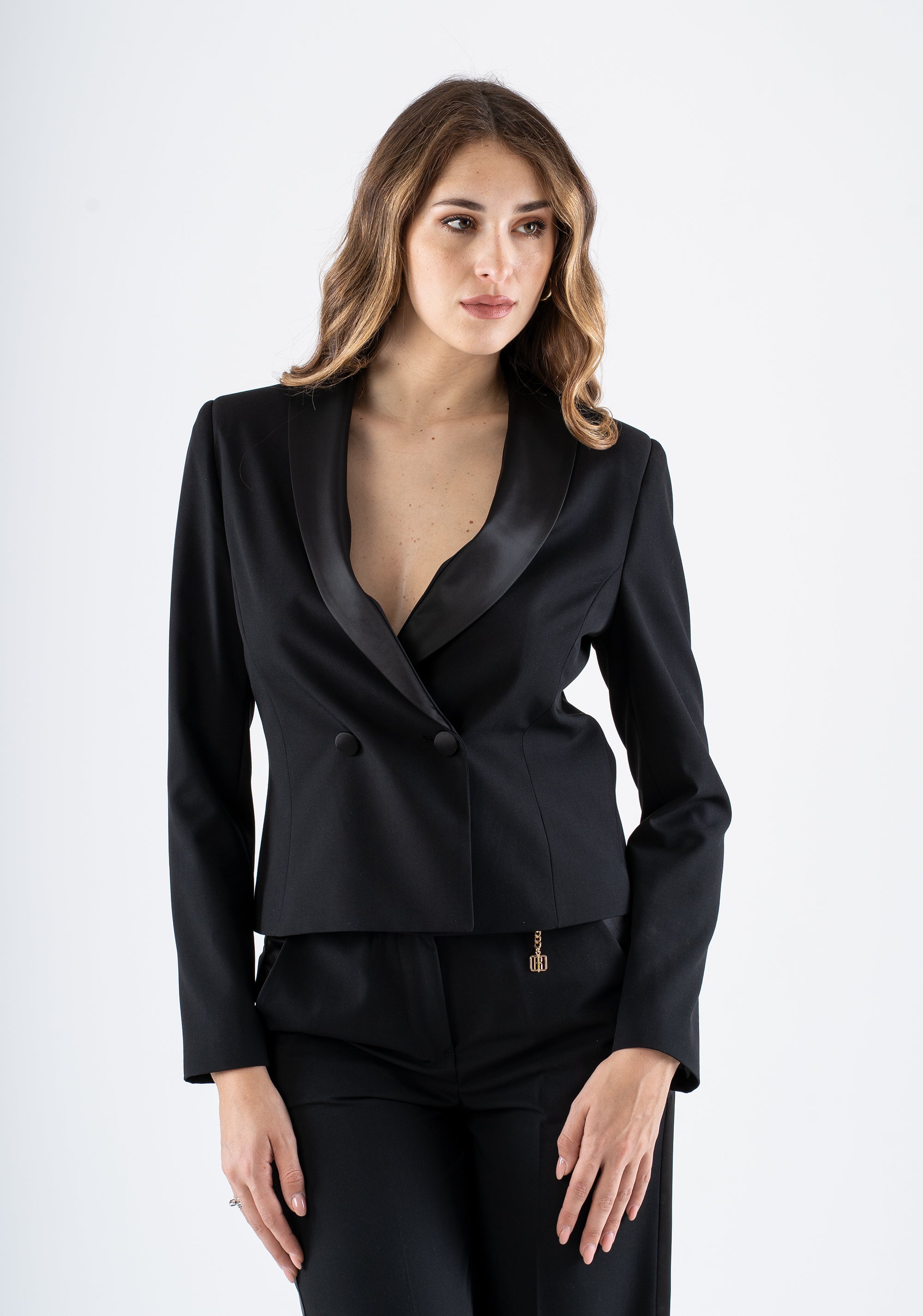Double-Breasted Blazer with Peak Lapels Fracomina FI25SJ1001W45901-053_2