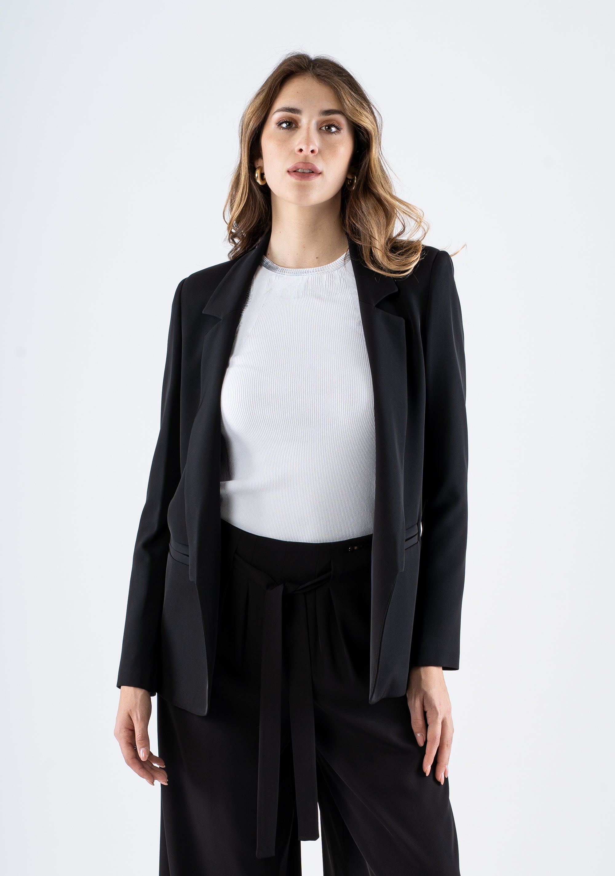 Single-breasted blazer with welt pockets Fracomina FI25SJ2009W47601-053_1