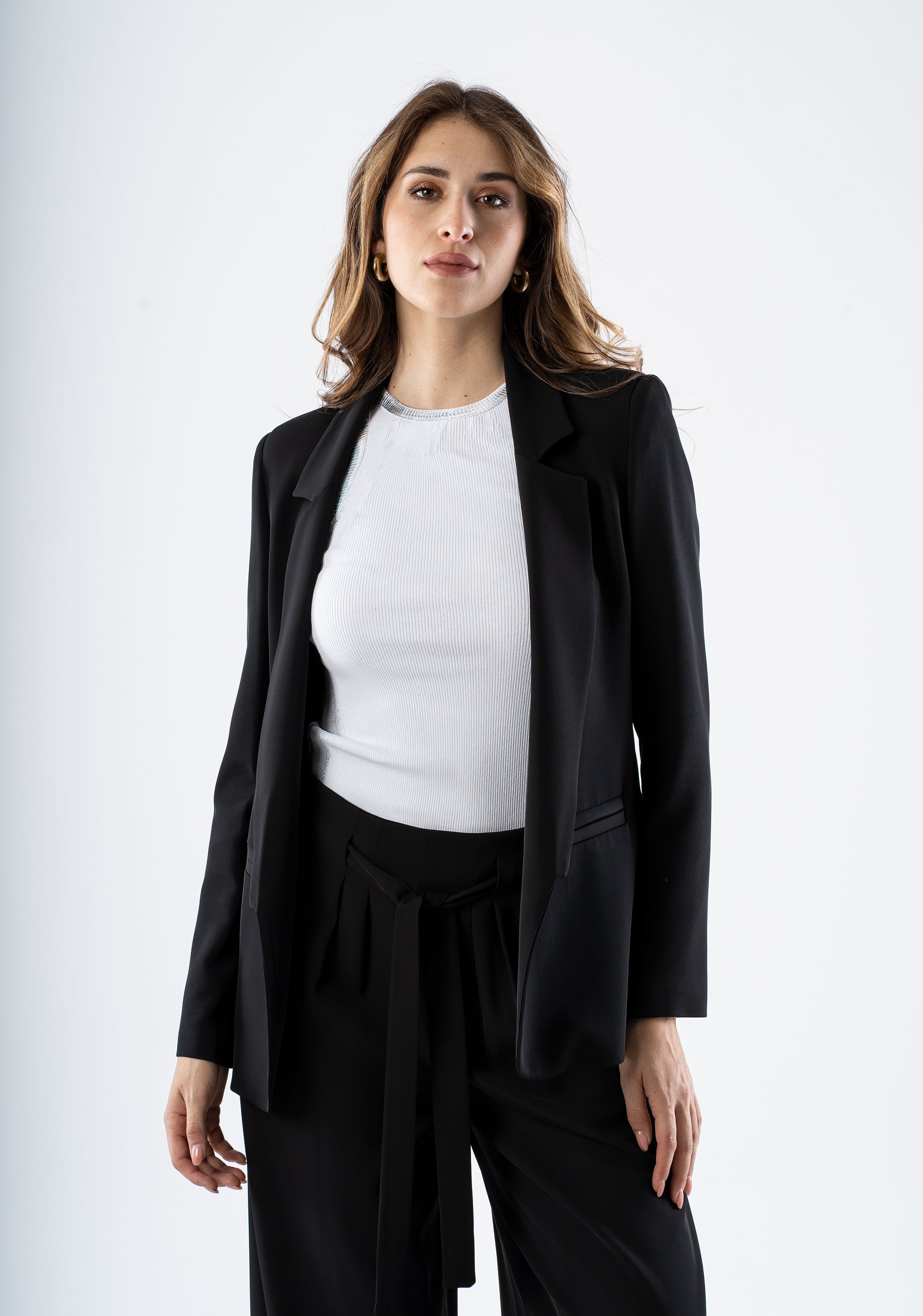 Single-breasted blazer with welt pockets Fracomina FI25SJ2009W47601-053_3