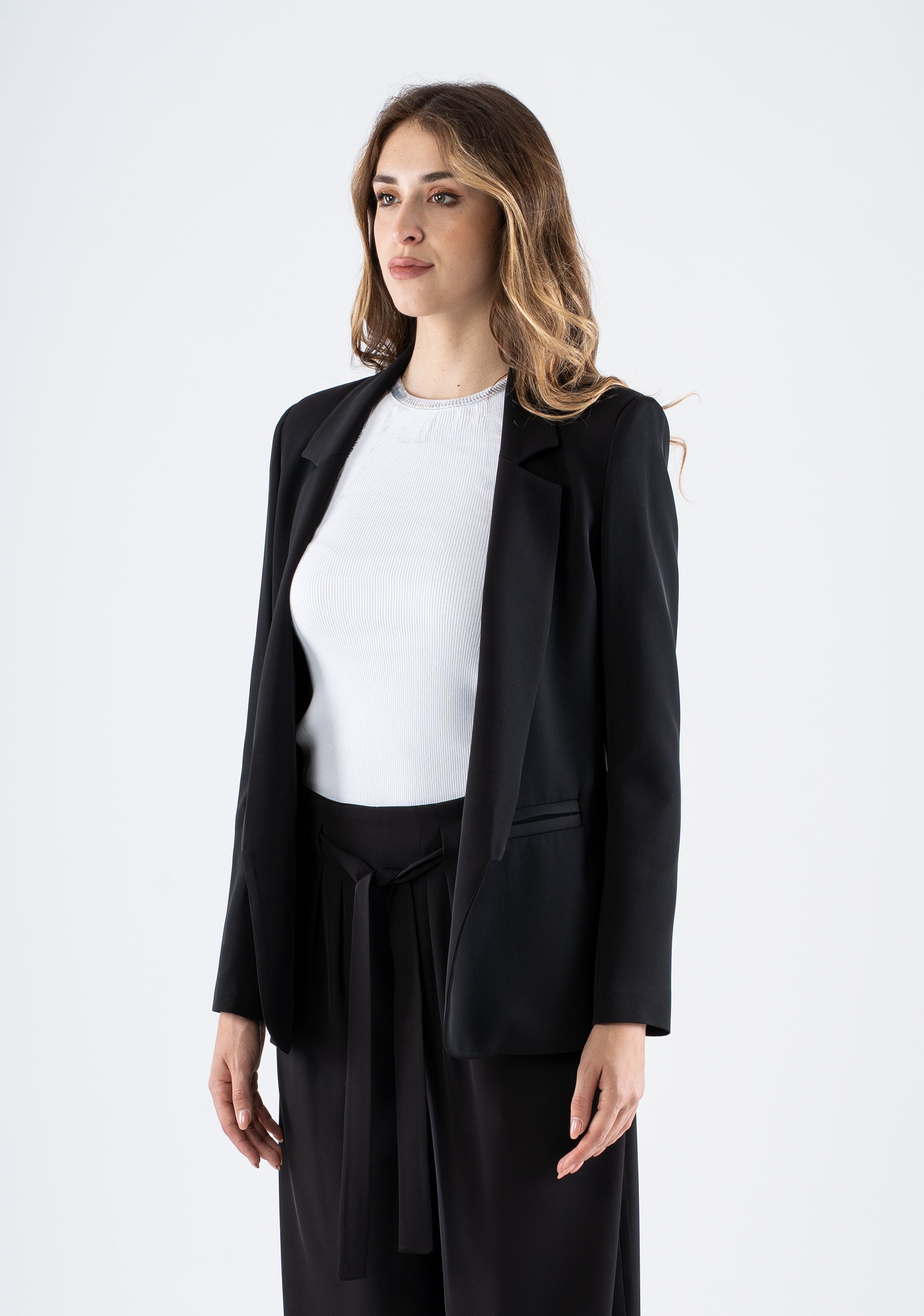 Single-breasted blazer with welt pockets Fracomina FI25SJ2009W47601-053_4