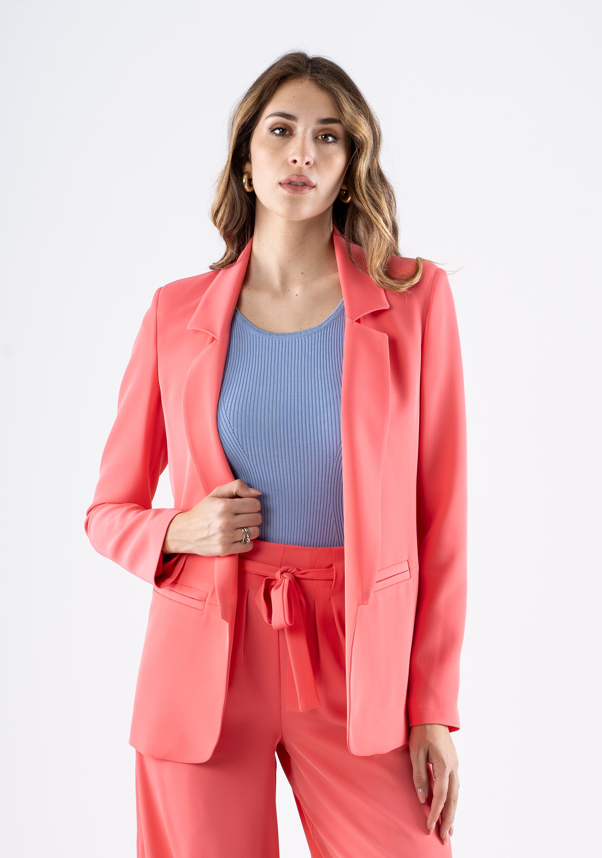 Single-breasted blazer with welt pockets Fracomina FI25SJ2009W47601-107_2