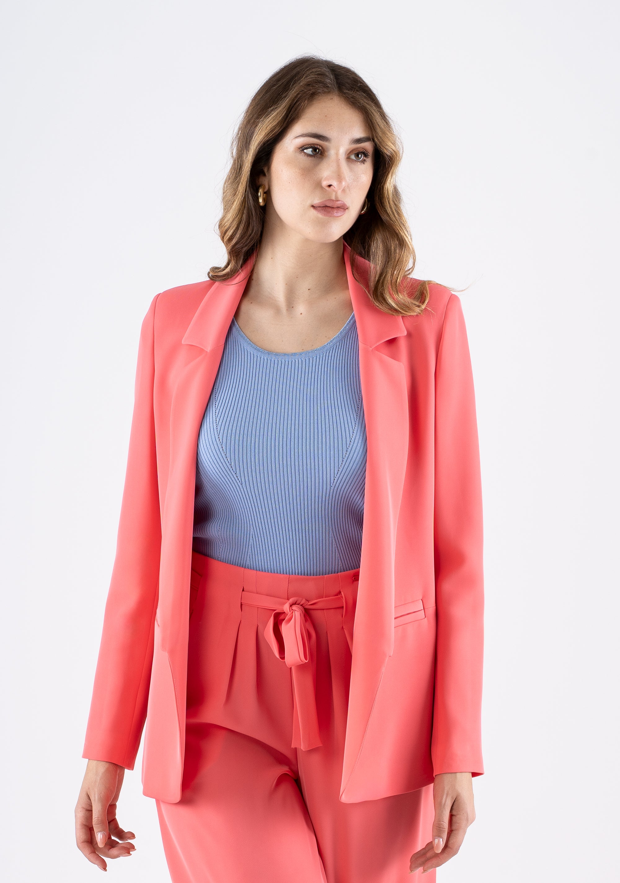 Single-breasted blazer with welt pockets Fracomina FI25SJ2009W47601-107_4