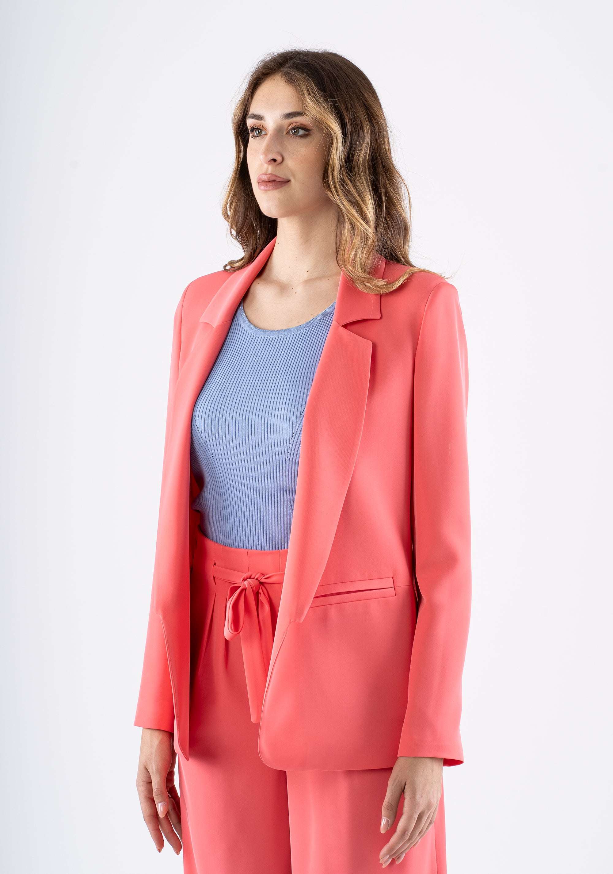 Single-breasted blazer with welt pockets Fracomina FI25SJ2009W47601-107_5