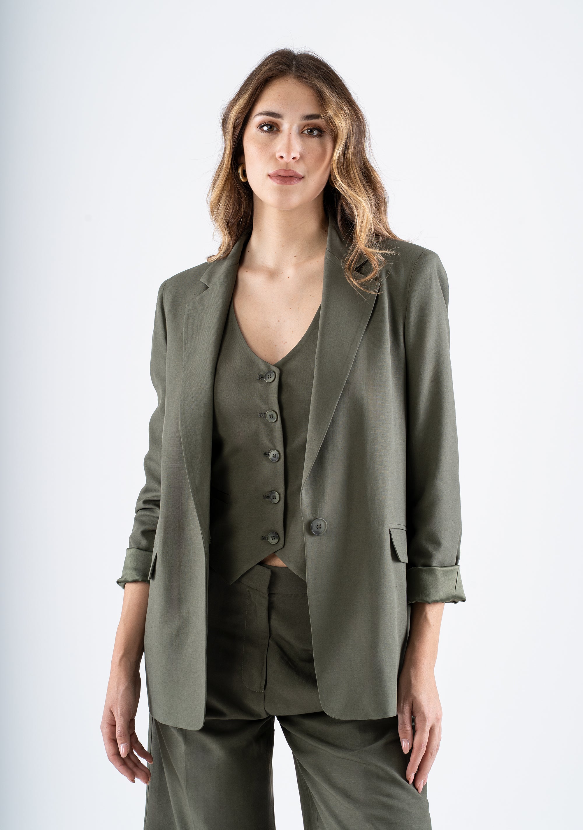 Single-breasted jacket with classic lapel Fracomina FI25SJ3003W62201-206_2
