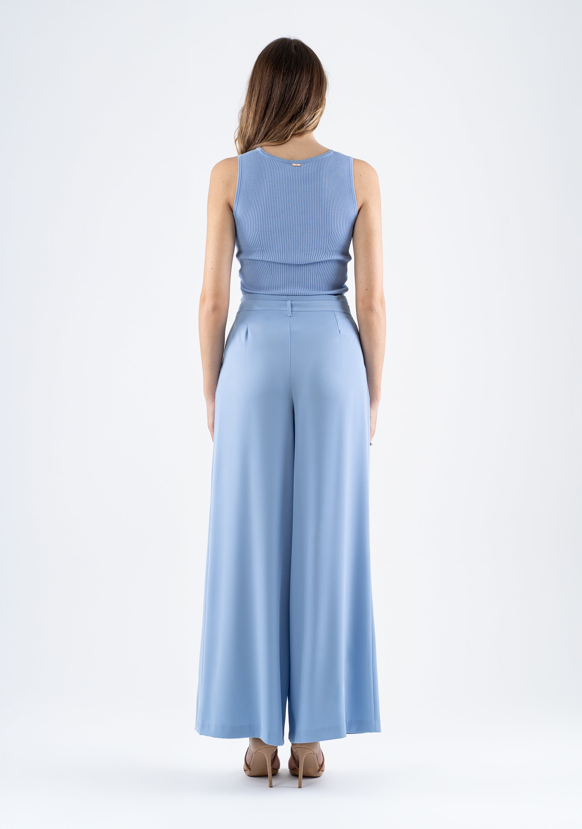 Wide-leg palazzo trousers with belt Fracomina FI25SV3001W47601-252_4