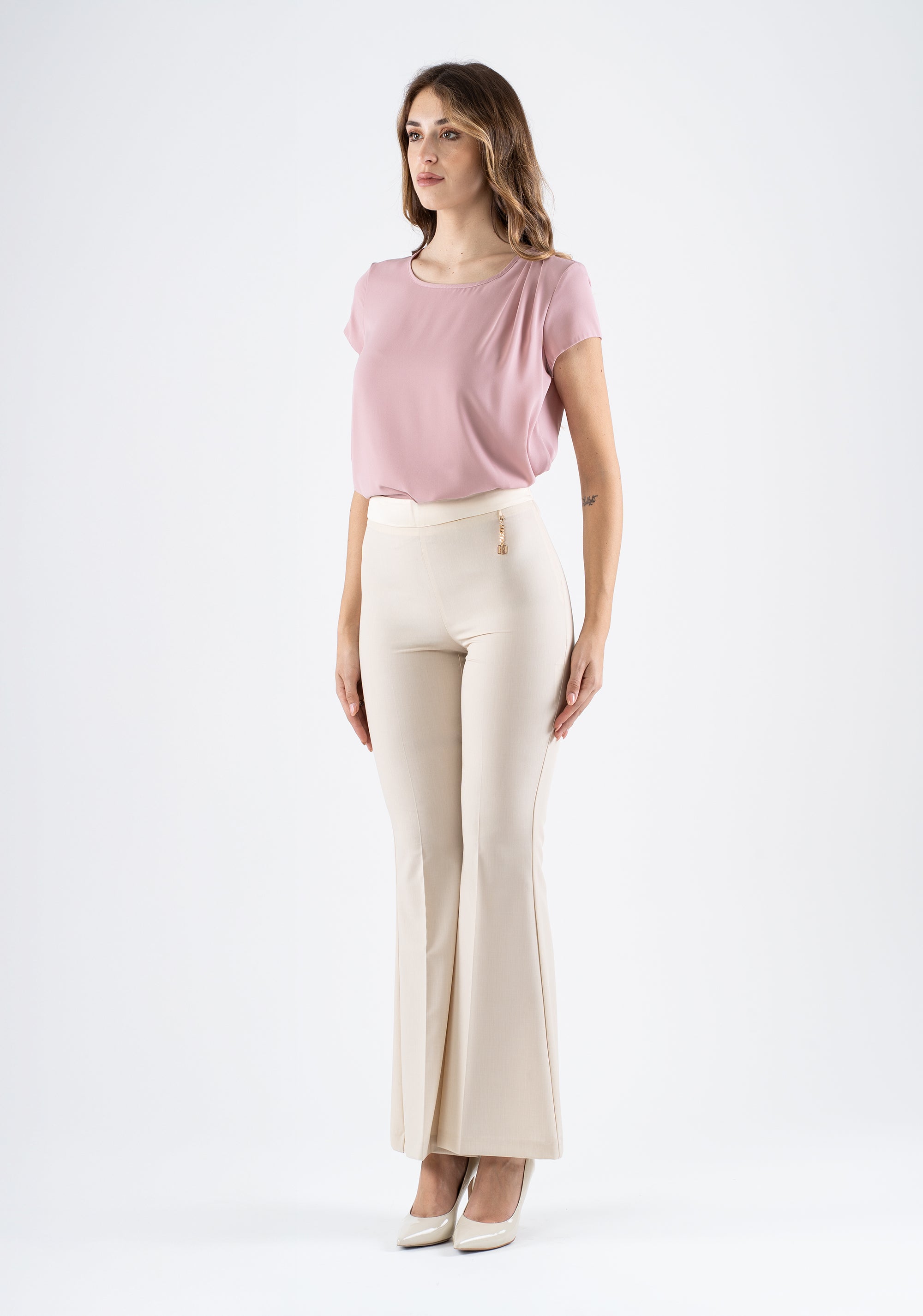 High-Waisted Flared Pants with Shaping Fit Fracomina FI25SV3003W45901-050_4