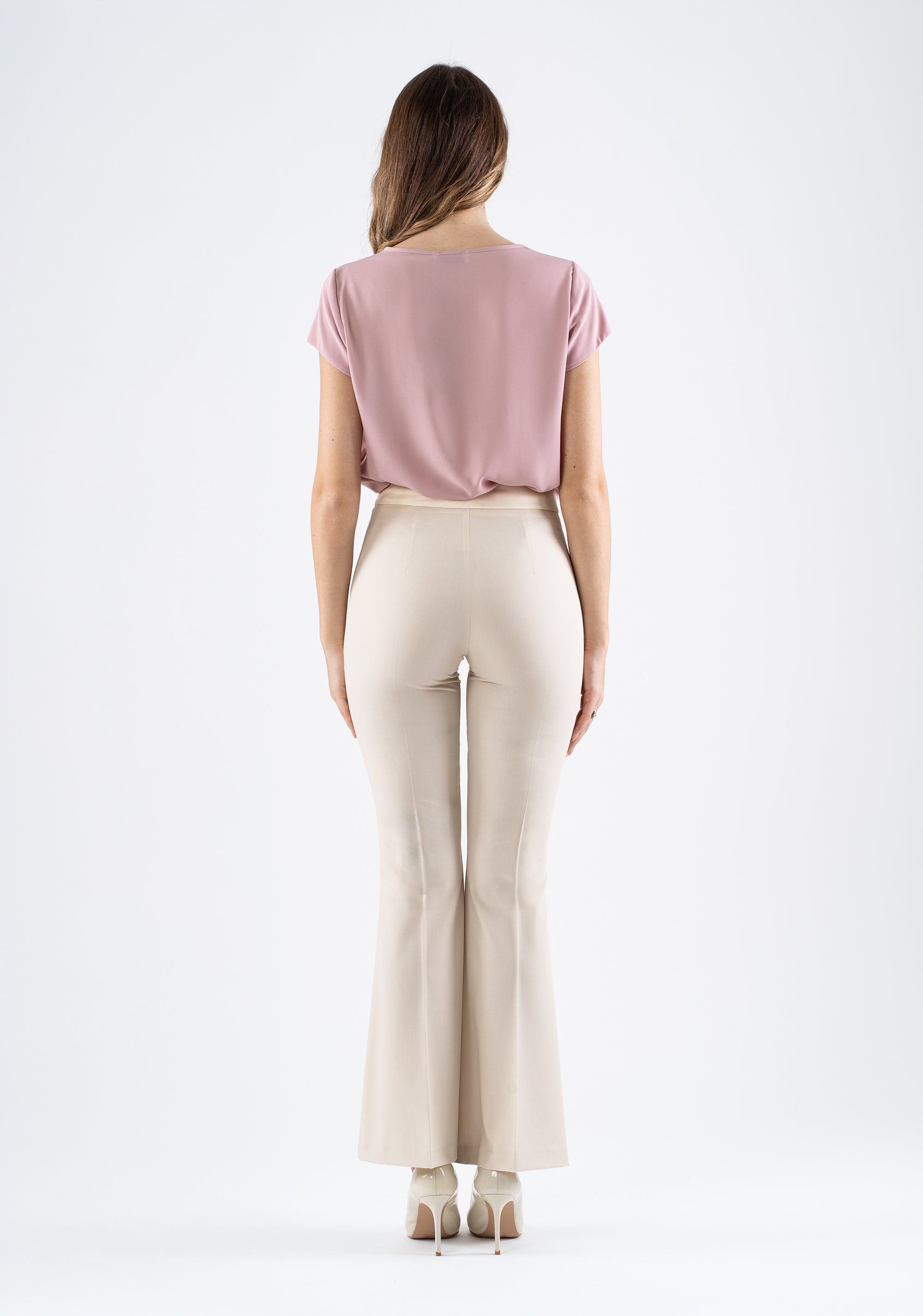 High-Waisted Flared Pants with Shaping Fit Fracomina FI25SV3003W45901-050_5