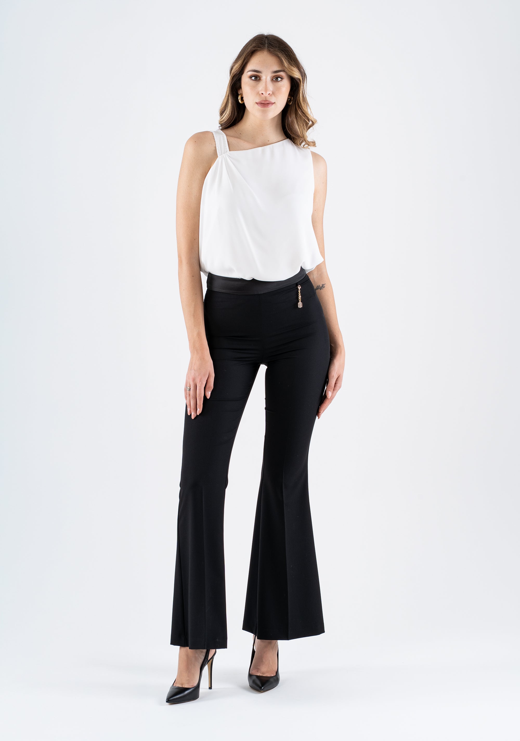 High-Waisted Flared Pants with Shaping Fit Fracomina FI25SV3003W45901-053_2
