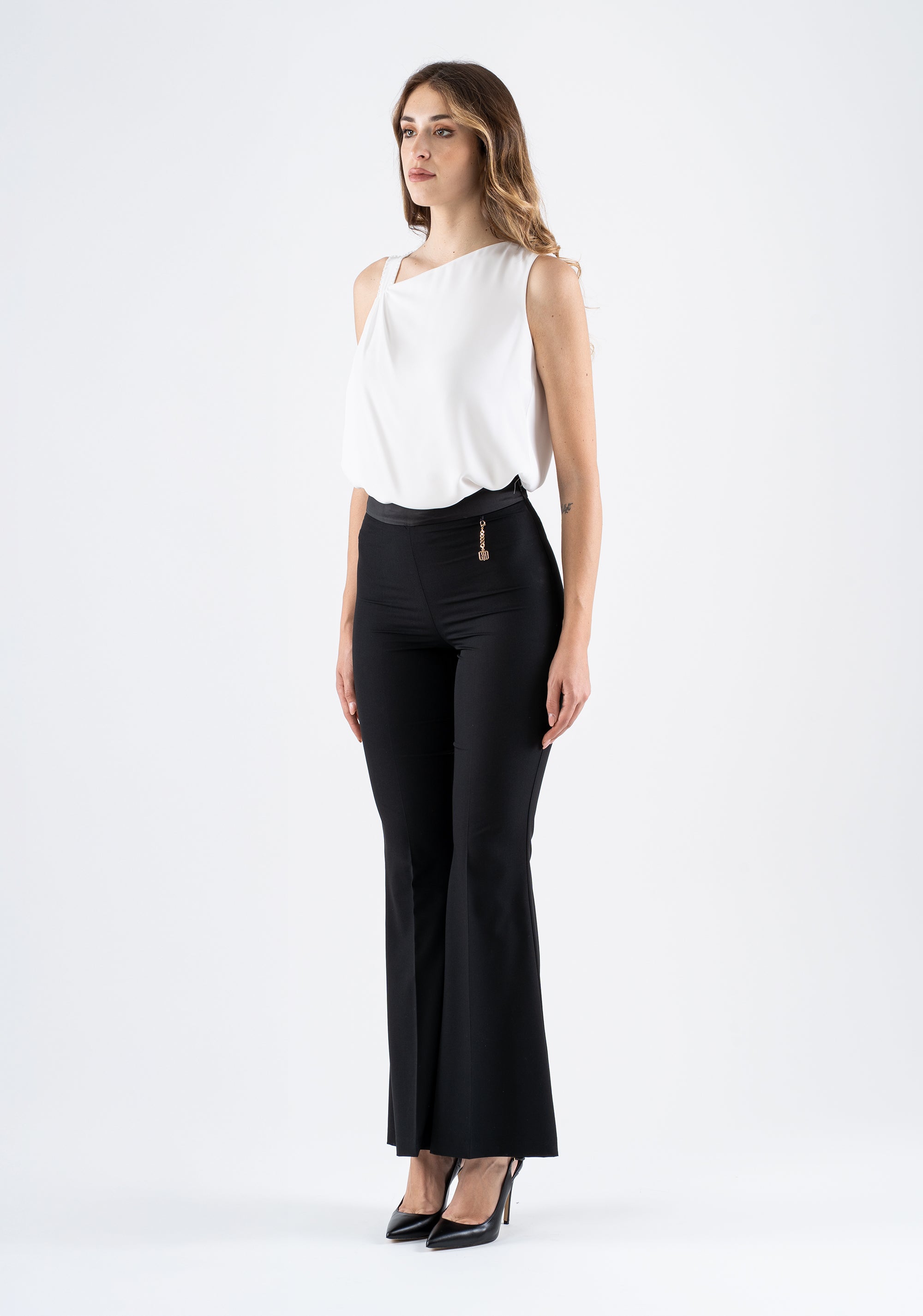 High-Waisted Flared Pants with Shaping Fit Fracomina FI25SV3003W45901-053_3