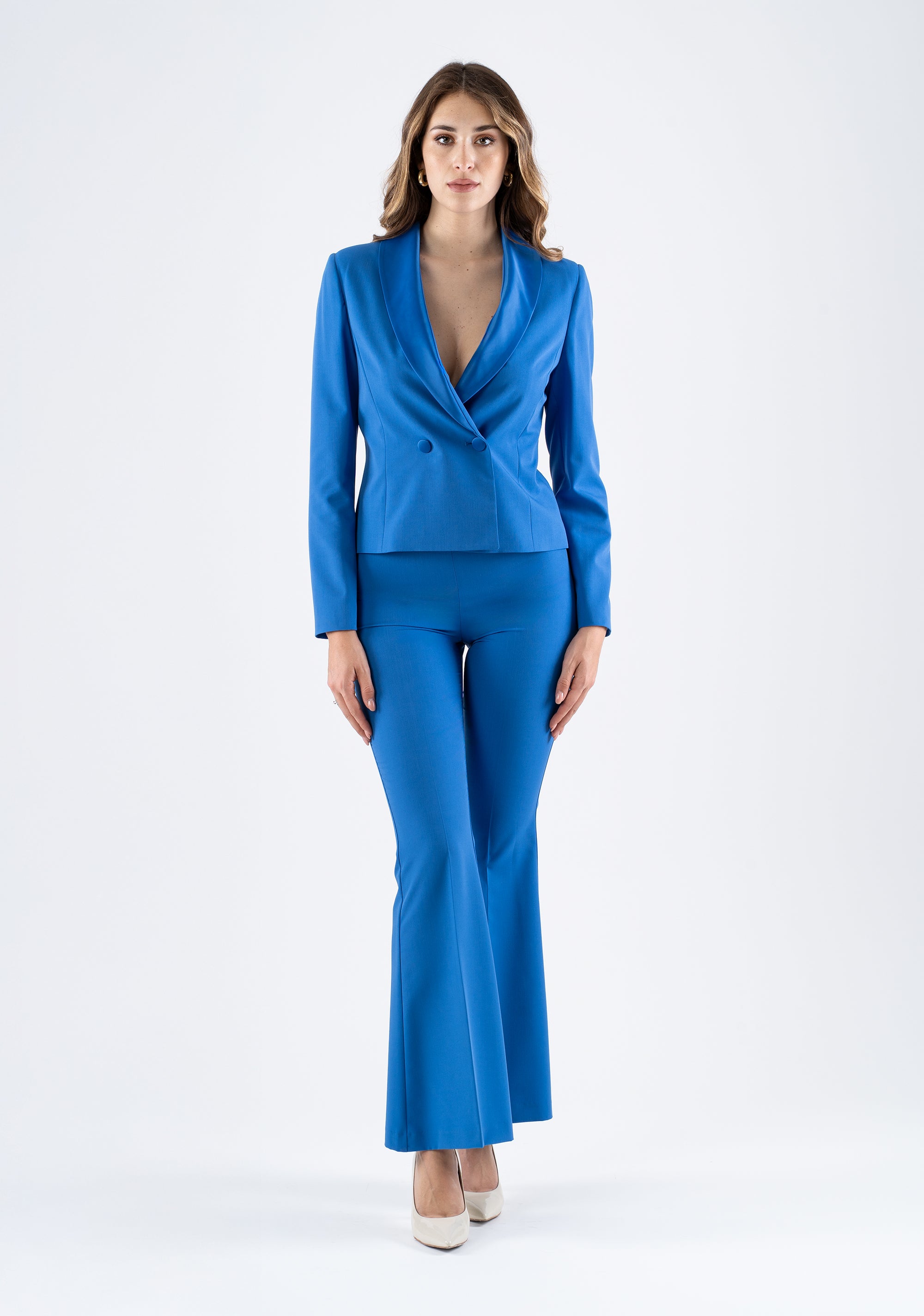 High-Waisted Flared Pants with Shaping Fit Fracomina FI25SV3003W45901-085_1