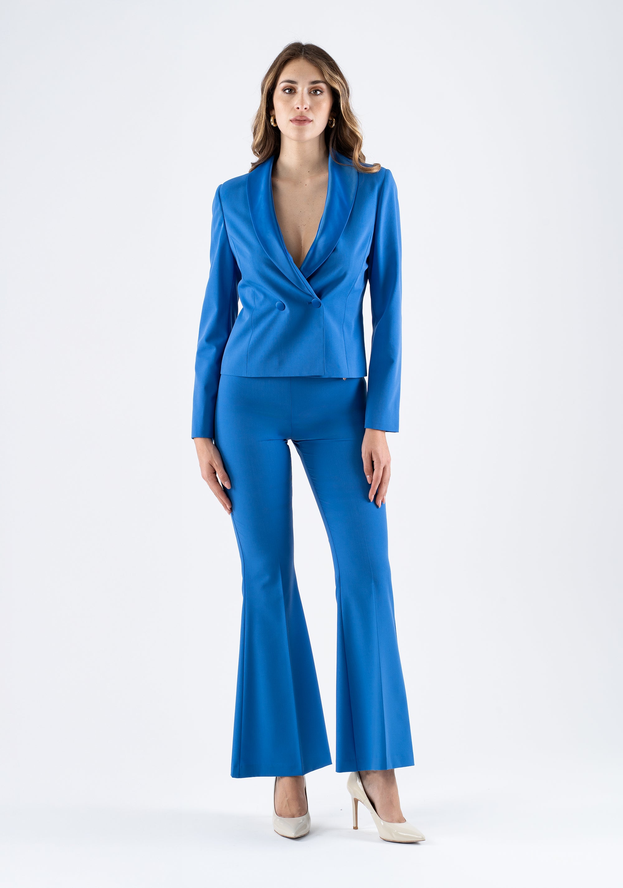 High-Waisted Flared Pants with Shaping Fit Fracomina FI25SV3003W45901-085_2