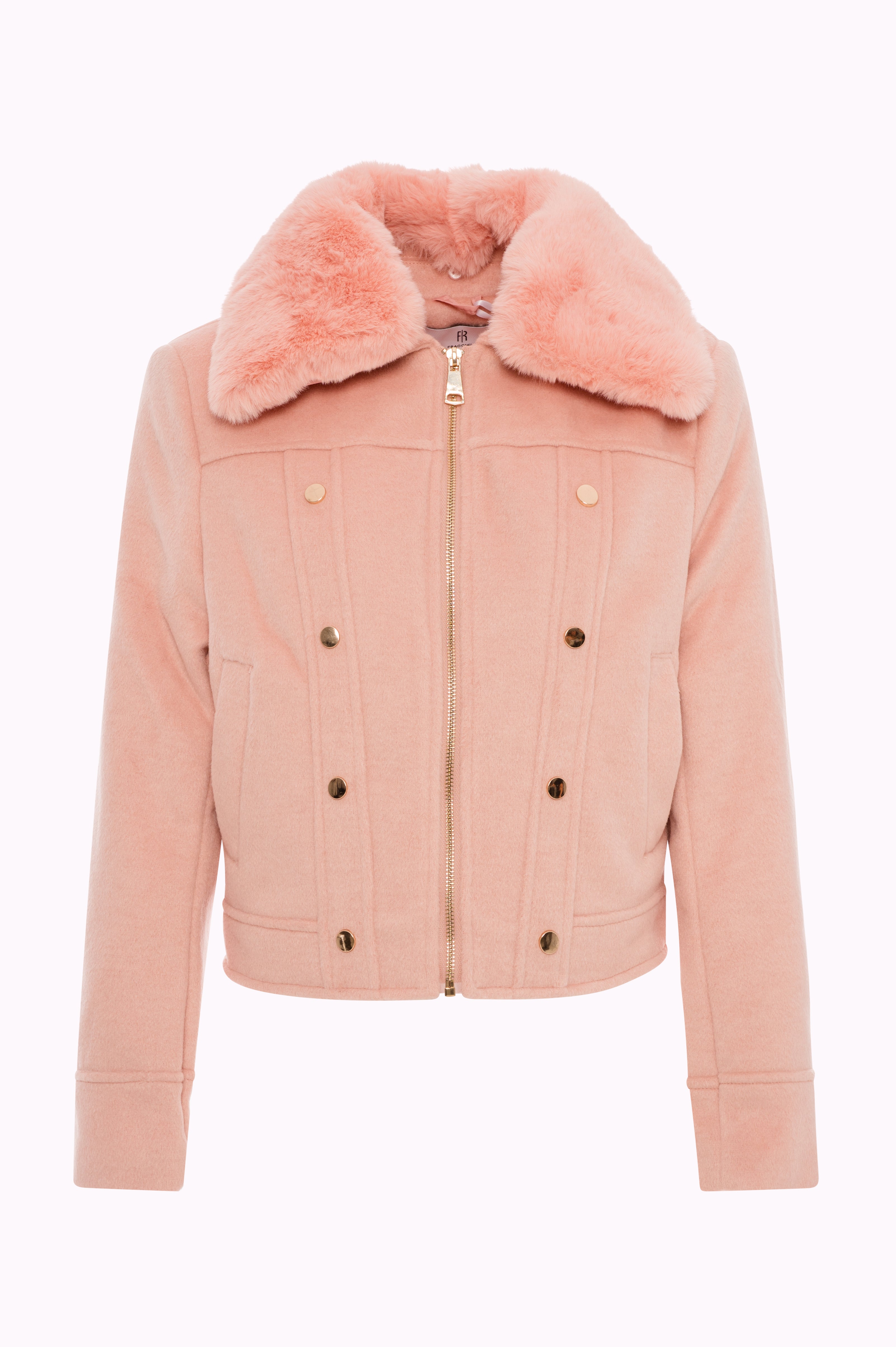 Cropped Bomber with Faux Fur Collar Fracomina FI25WC1002W48601-226FRONT