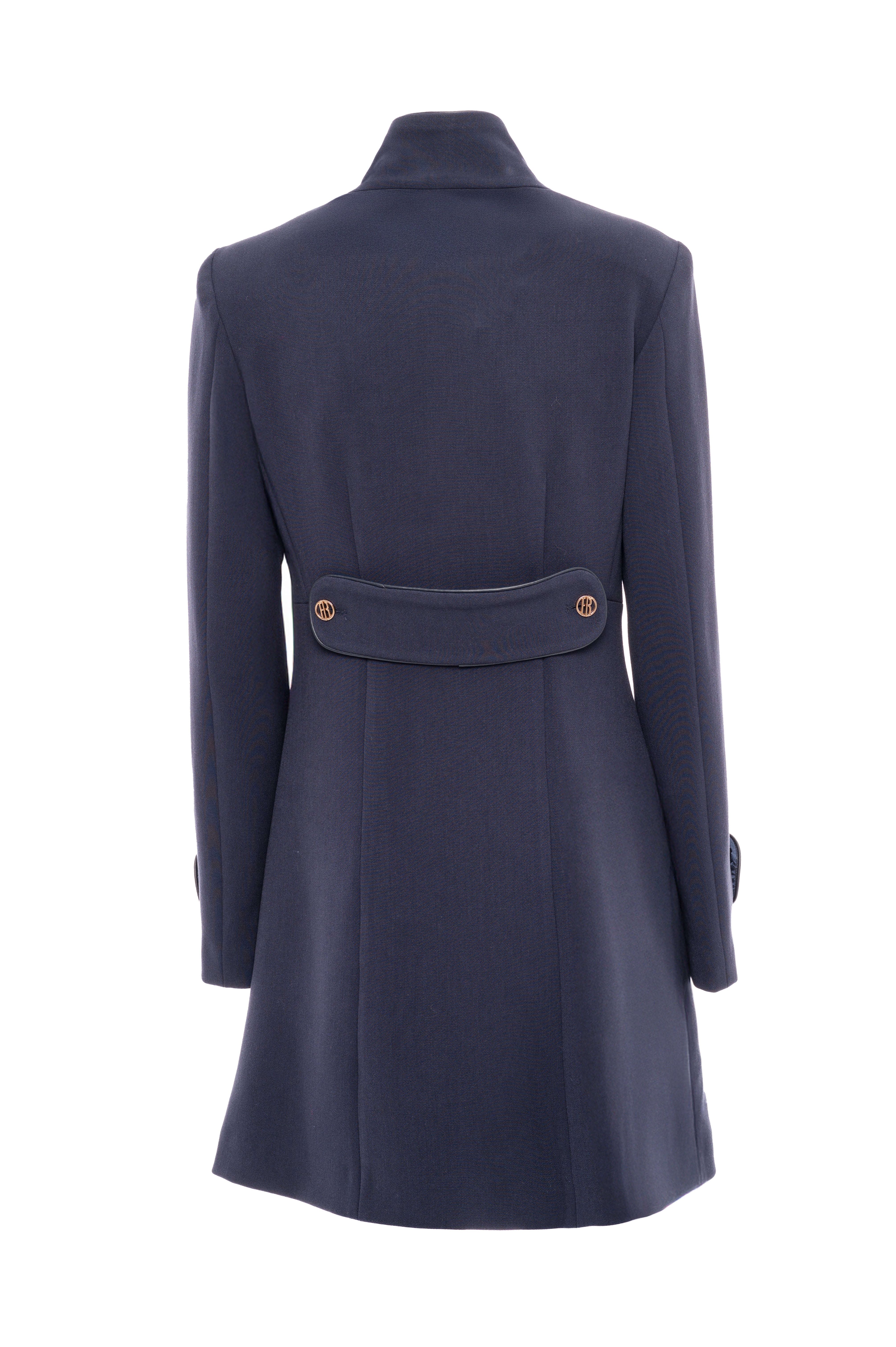 High-Neck Coat with Gold Buttons Fracomina FI25WC1004W74801-069_BACK