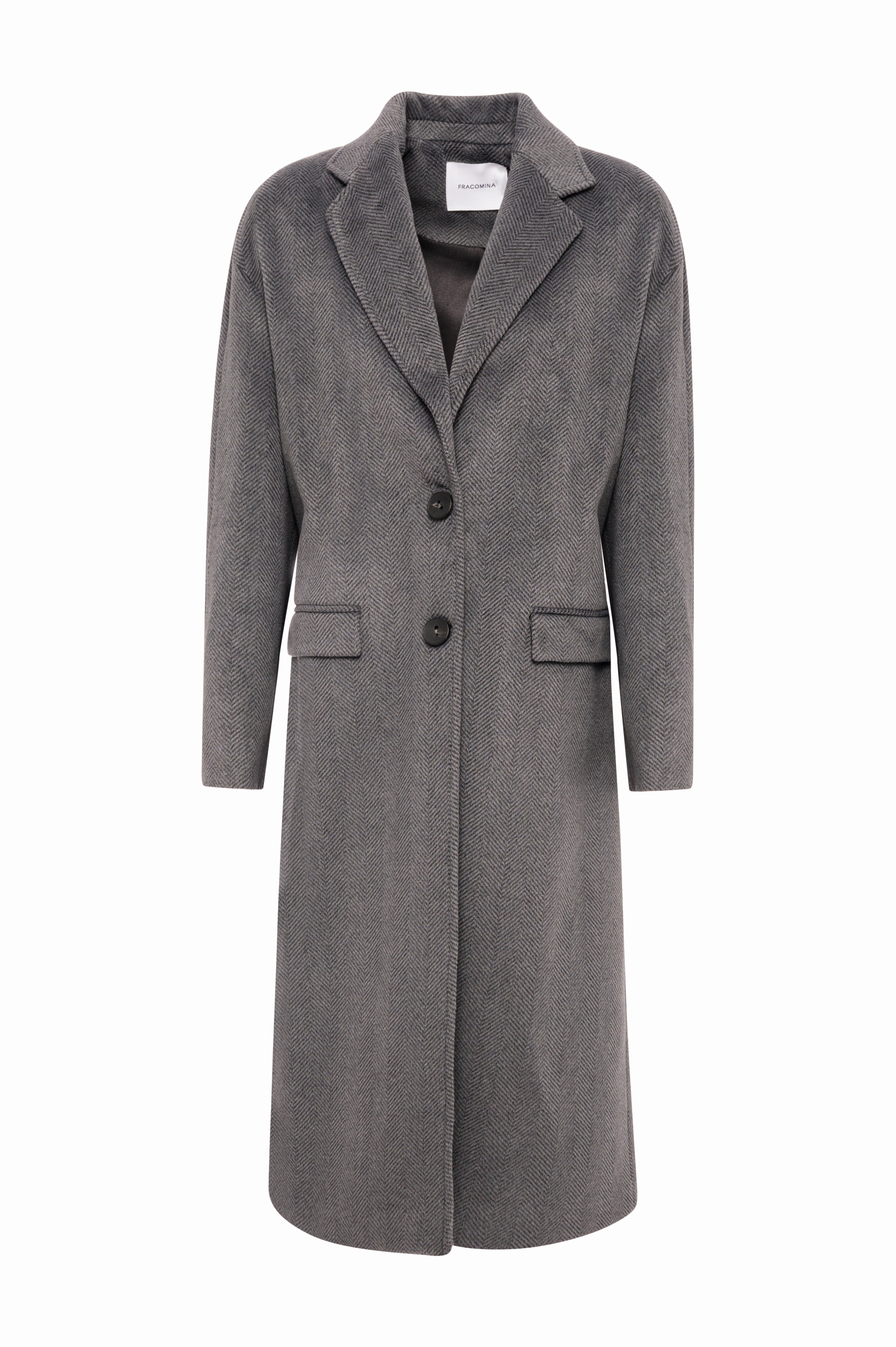 Long Herringbone Coat Fracomina FI25WC1006W65901-121
