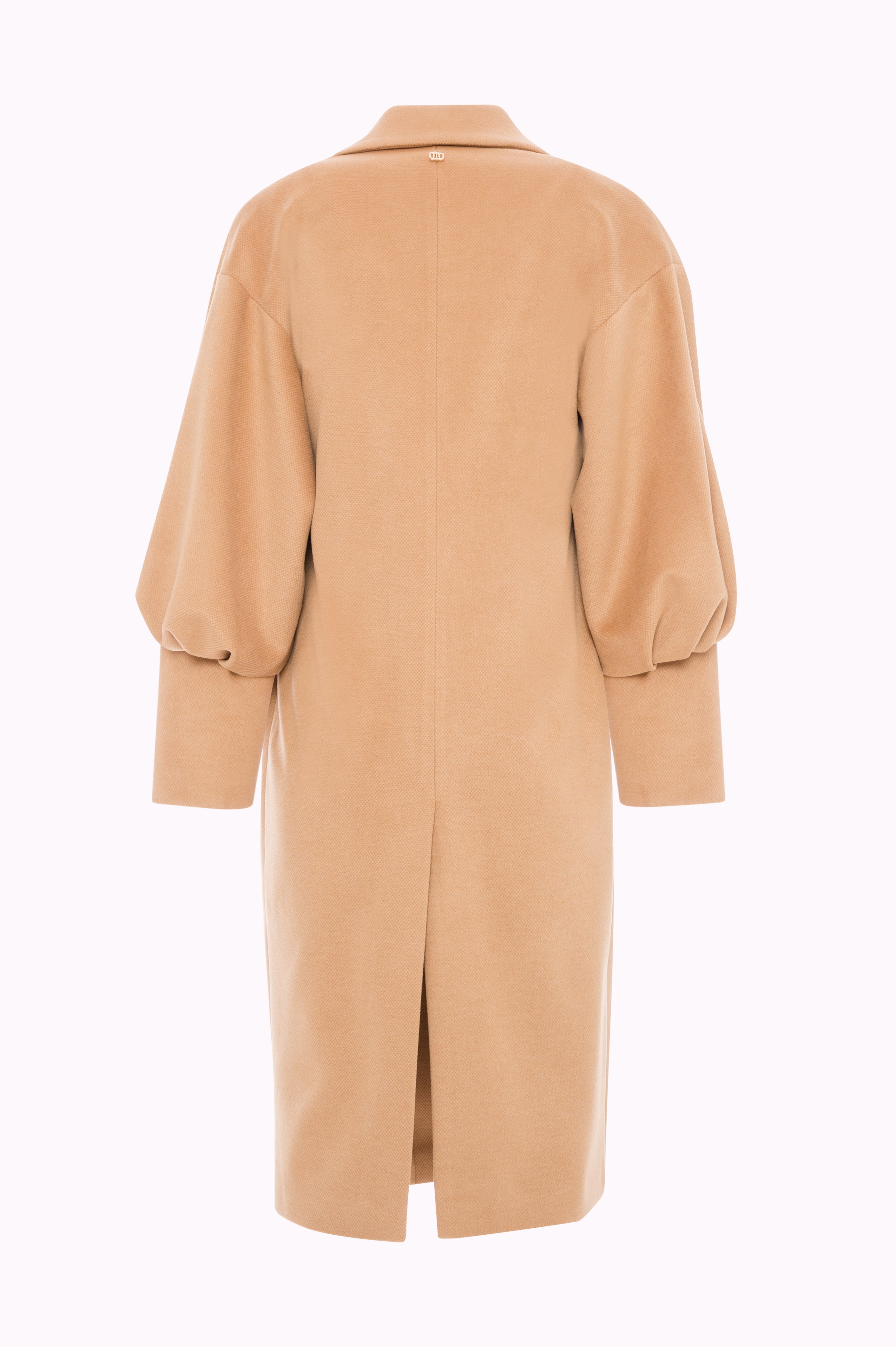 Oversized Long Coat with Balloon Sleeves Fracomina FI25WC1007W48601-093BACK