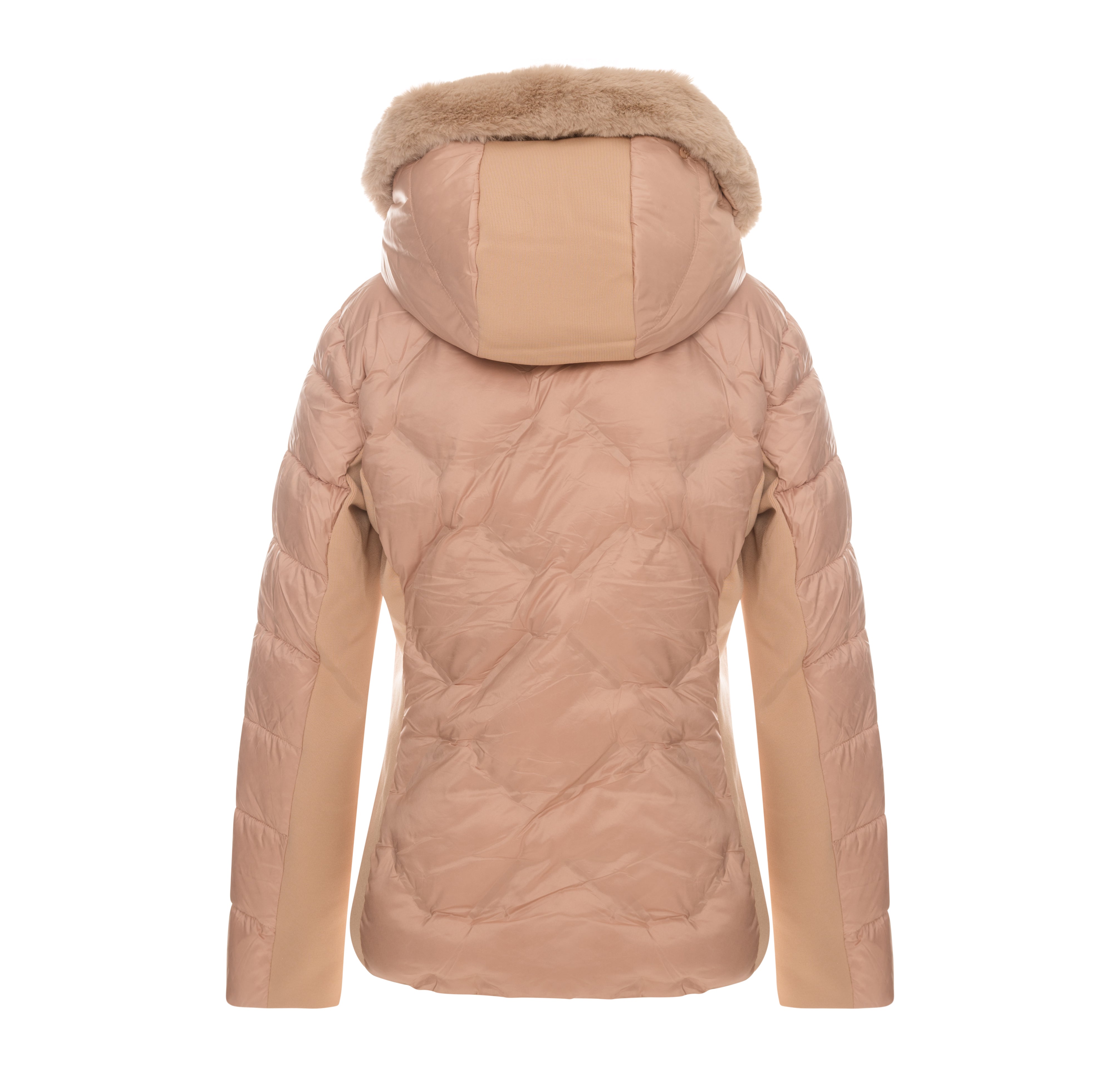 Short Padded Puffer Coat with Hood and Fake Fur Trim Fracomina FI25WC3003O45301-L20_2