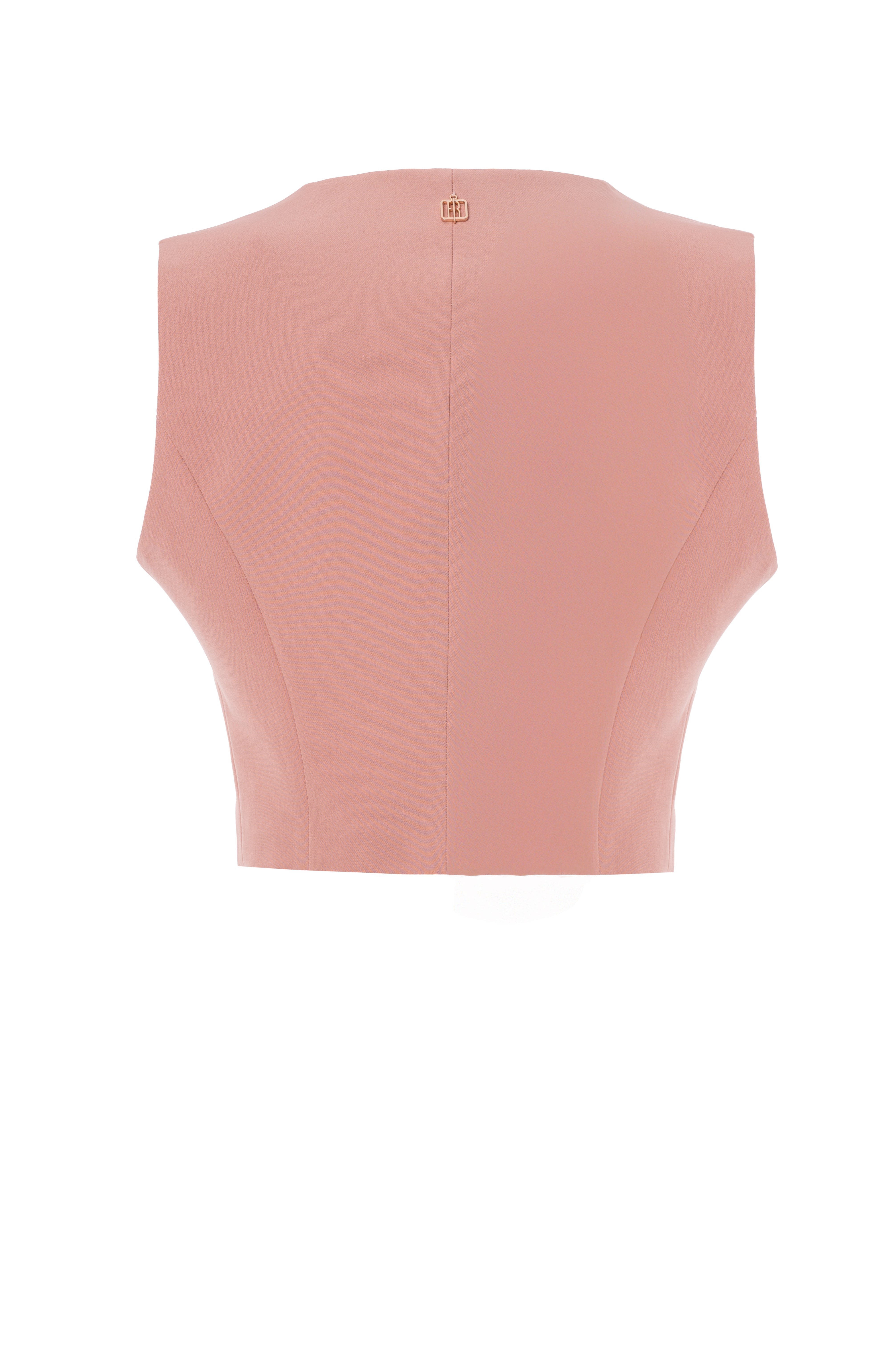 Single-Breasted Cropped Vest Fracomina FI25WJ5001W42901-238_BACK