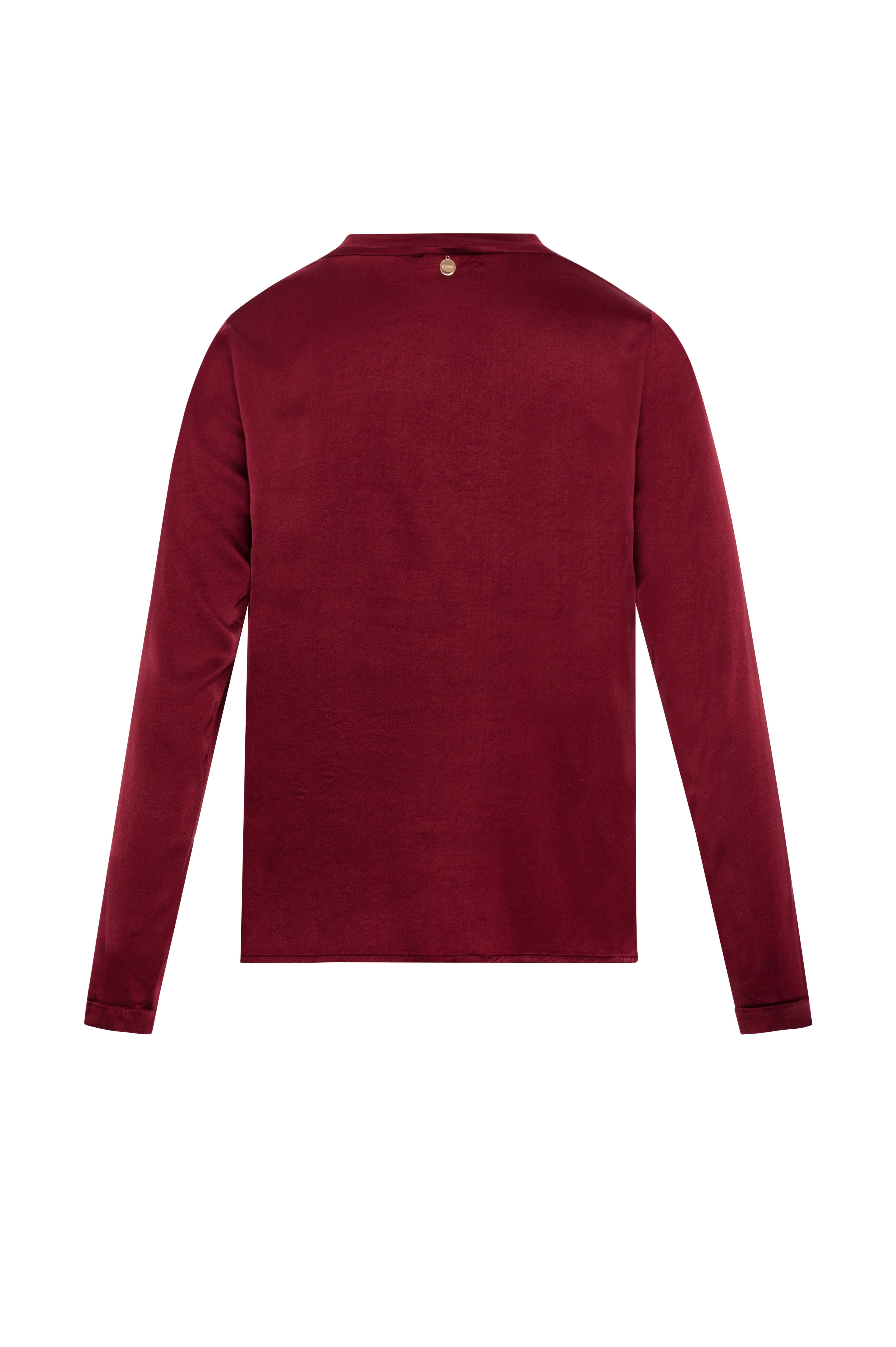Silk-Effect V-Neck Long-Sleeve Blouse Fracomina FI25WT1001W60501-087_BACK