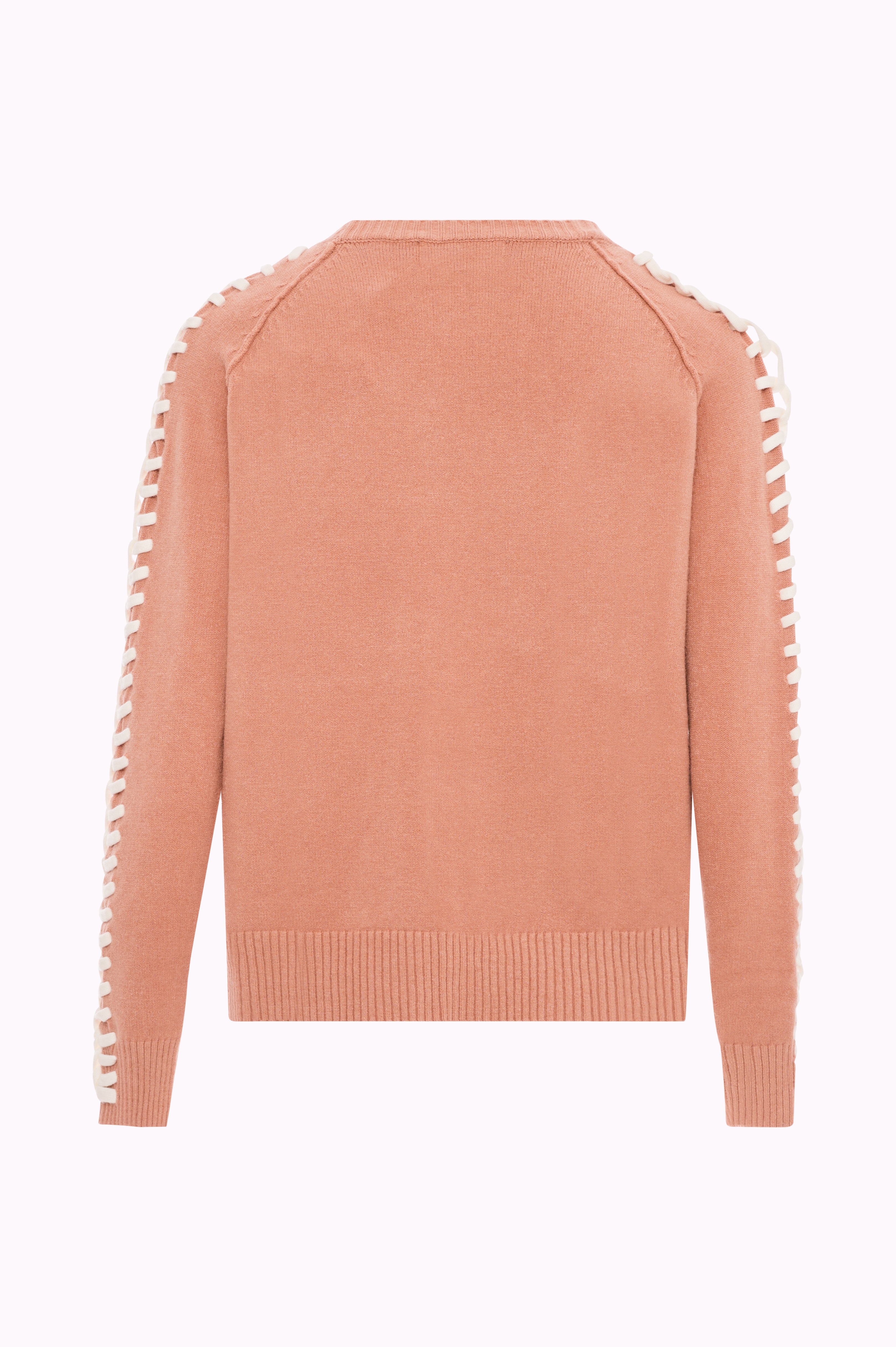 Crew Neck Sweater with Chain Detail on Sleeves Fracomina FI25WT7005K50201-093BACK