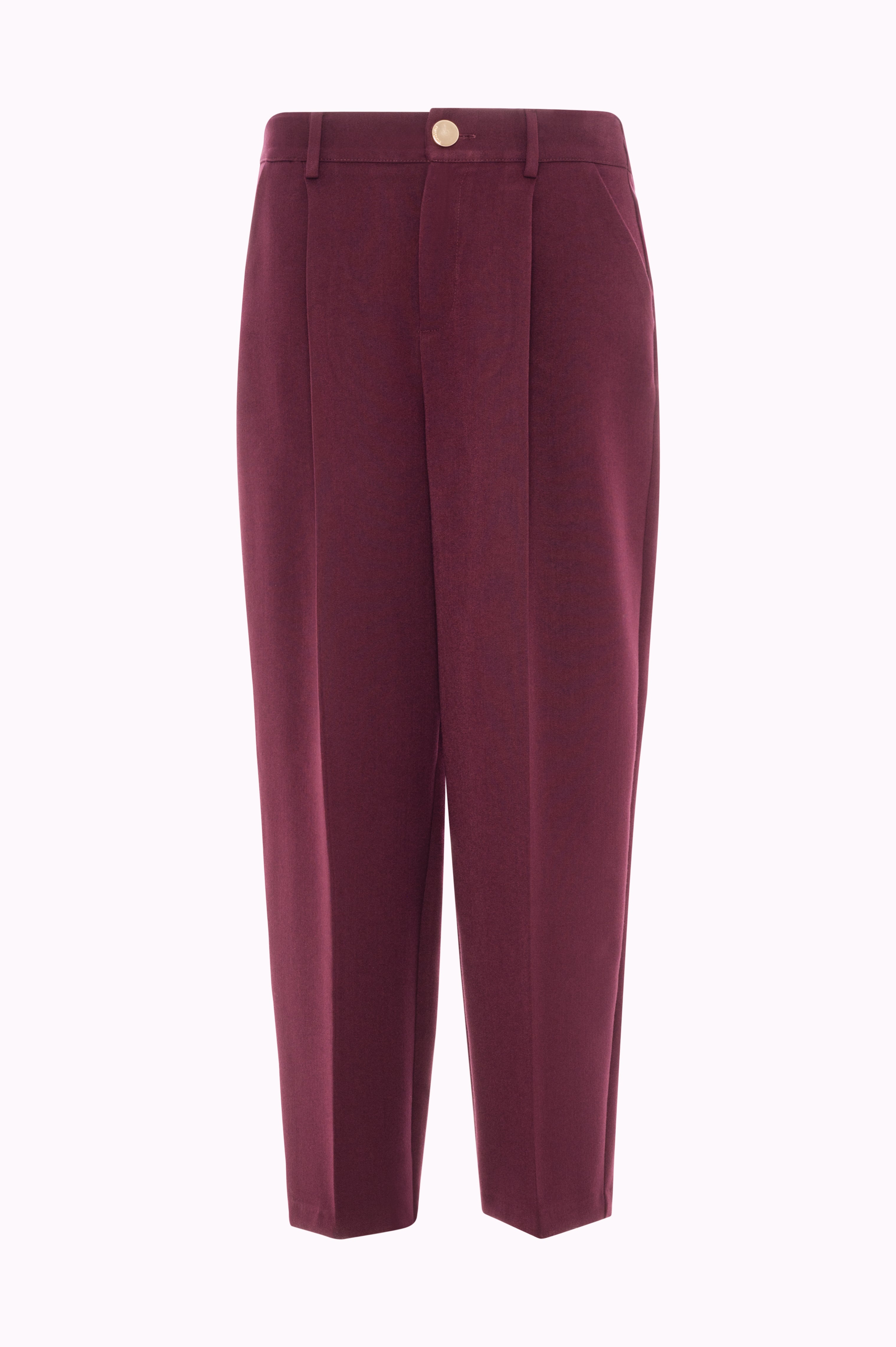 High-Waisted Cropped Trousers with Pleats and Soft Cut Fracomina FI25WVD001W49101-087FRONT