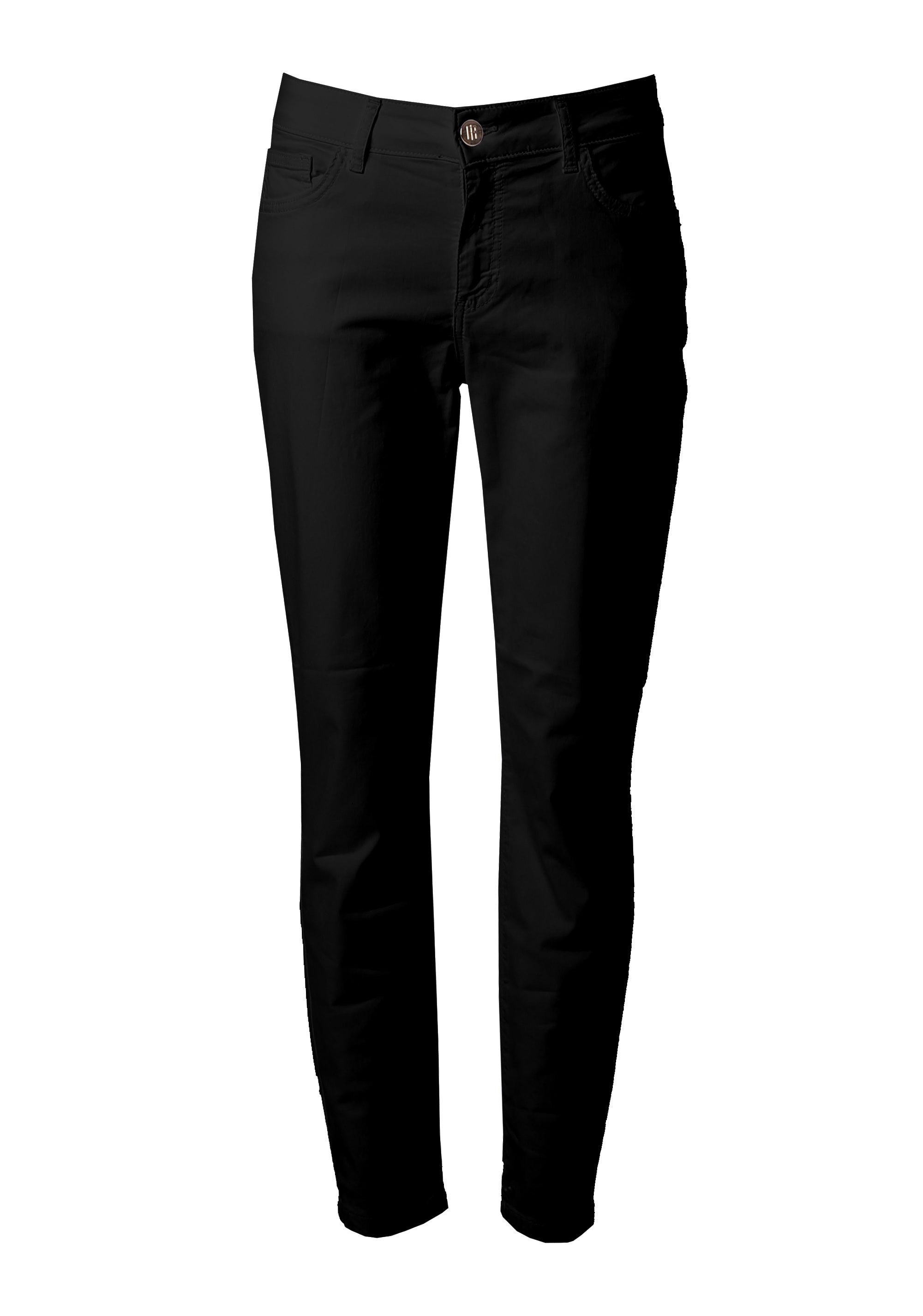 Slim-Fit Five-Pocket Trousers with Gold Details Fracomina FI26SV2001W40101_black