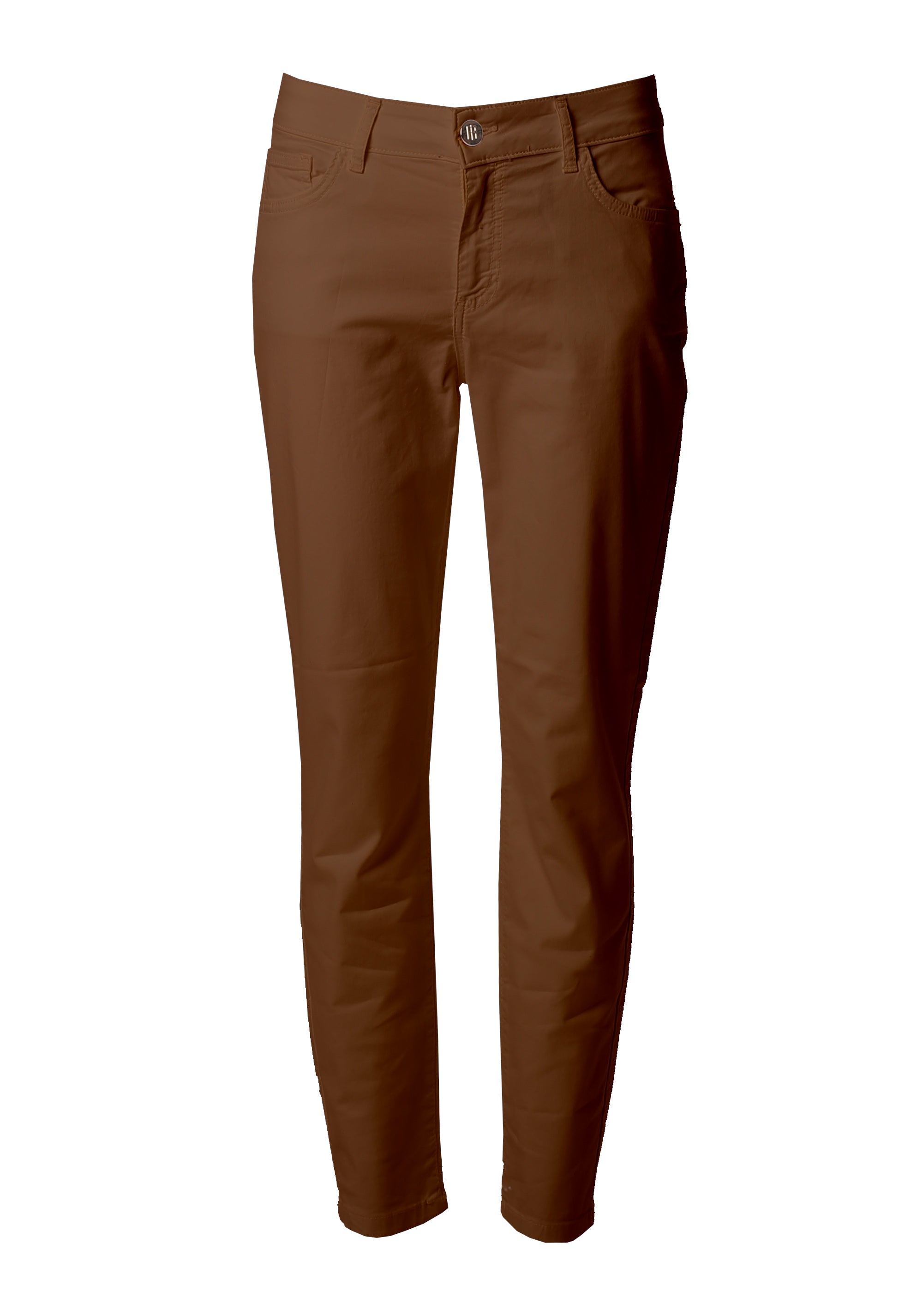 Slim-Fit Five-Pocket Trousers with Gold Details Fracomina FI26SV2001W40101_brown