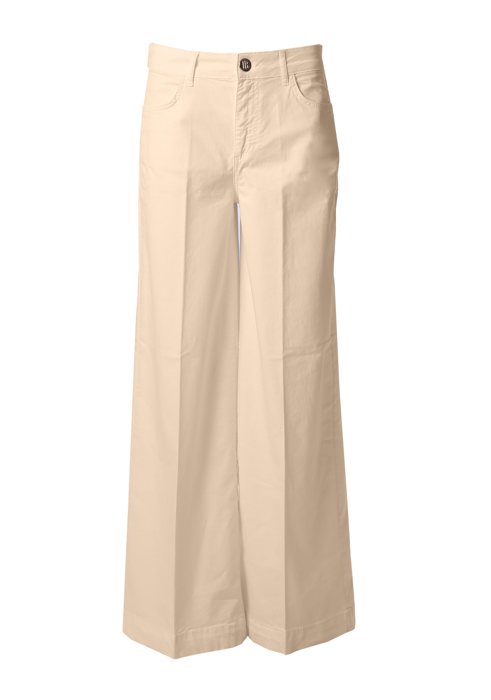 High-Waisted Wide-Leg Trousers with Pressed Crease Fracomina FI26SV3003W40101_beige