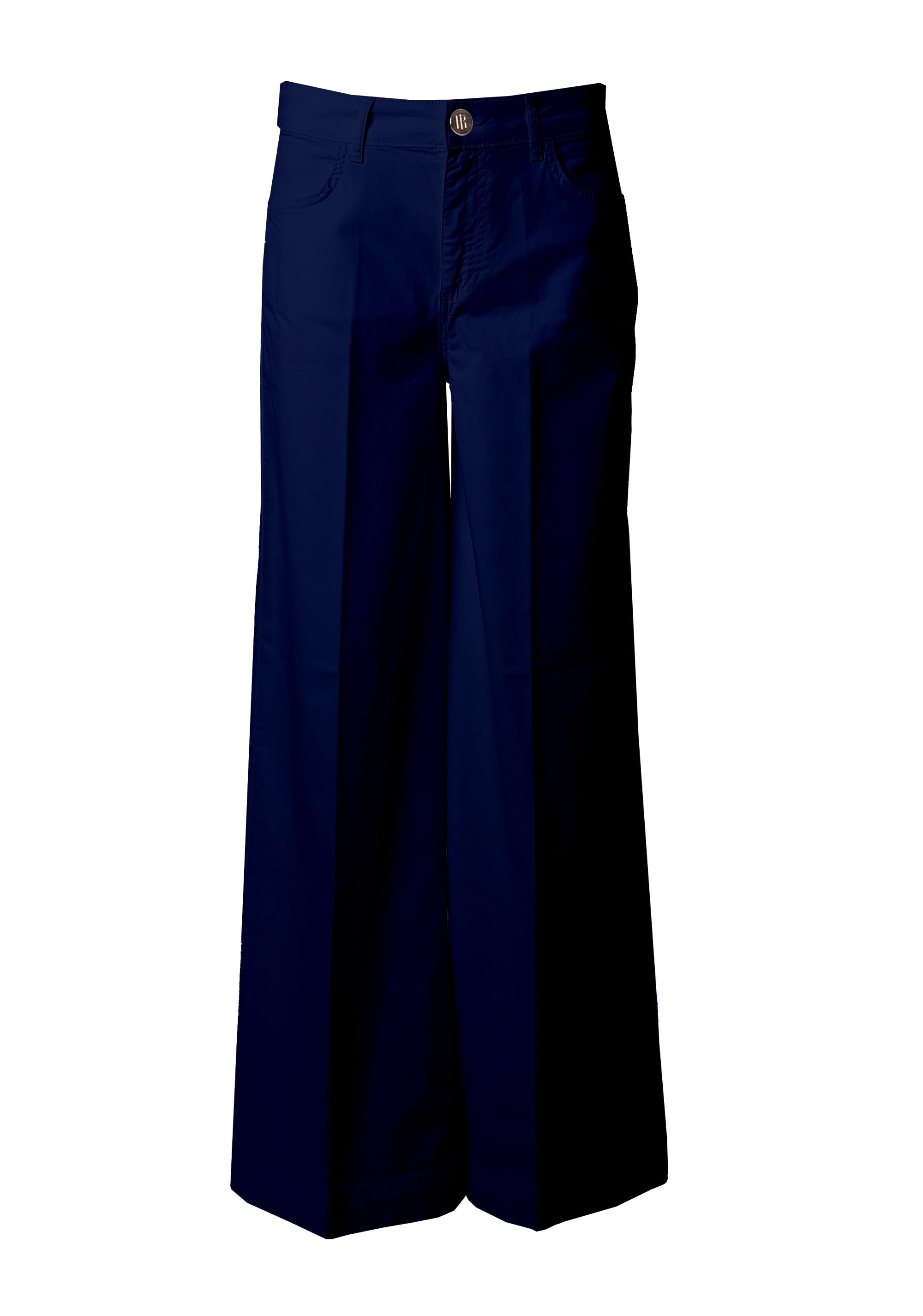High-Waisted Wide-Leg Trousers with Pressed Crease Fracomina FI26SV3003W40101_blue