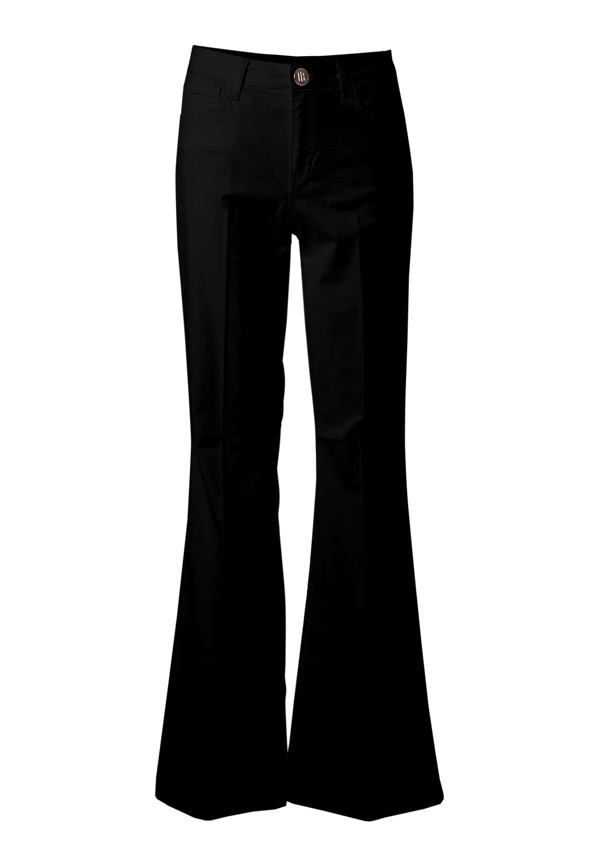 High-Waisted Flare Trousers with Pressed Crease Fracomina FI26SVA002W40101_Black