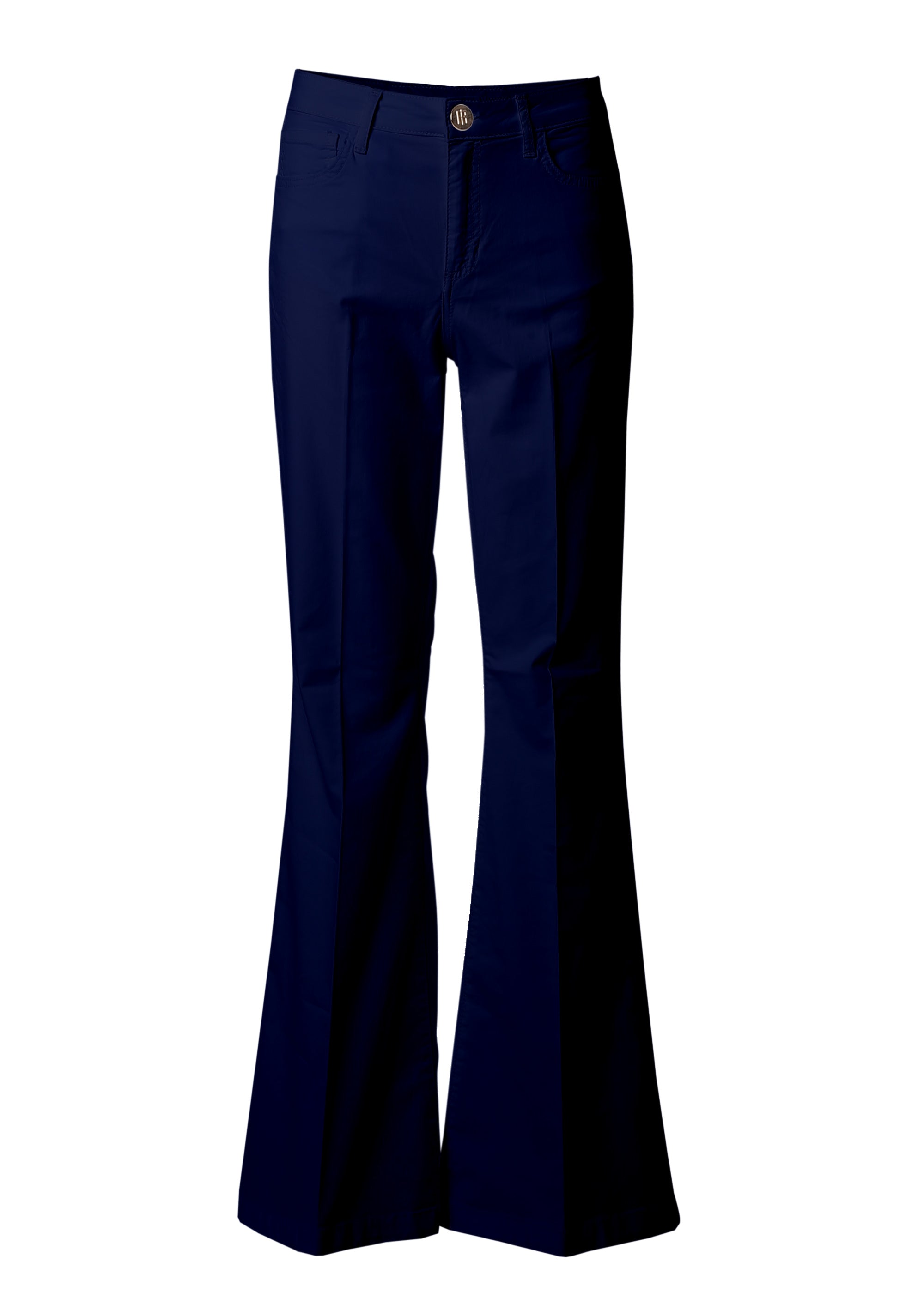 High-Waisted Flare Trousers with Pressed Crease Fracomina FI26SVA002W40101_Blue