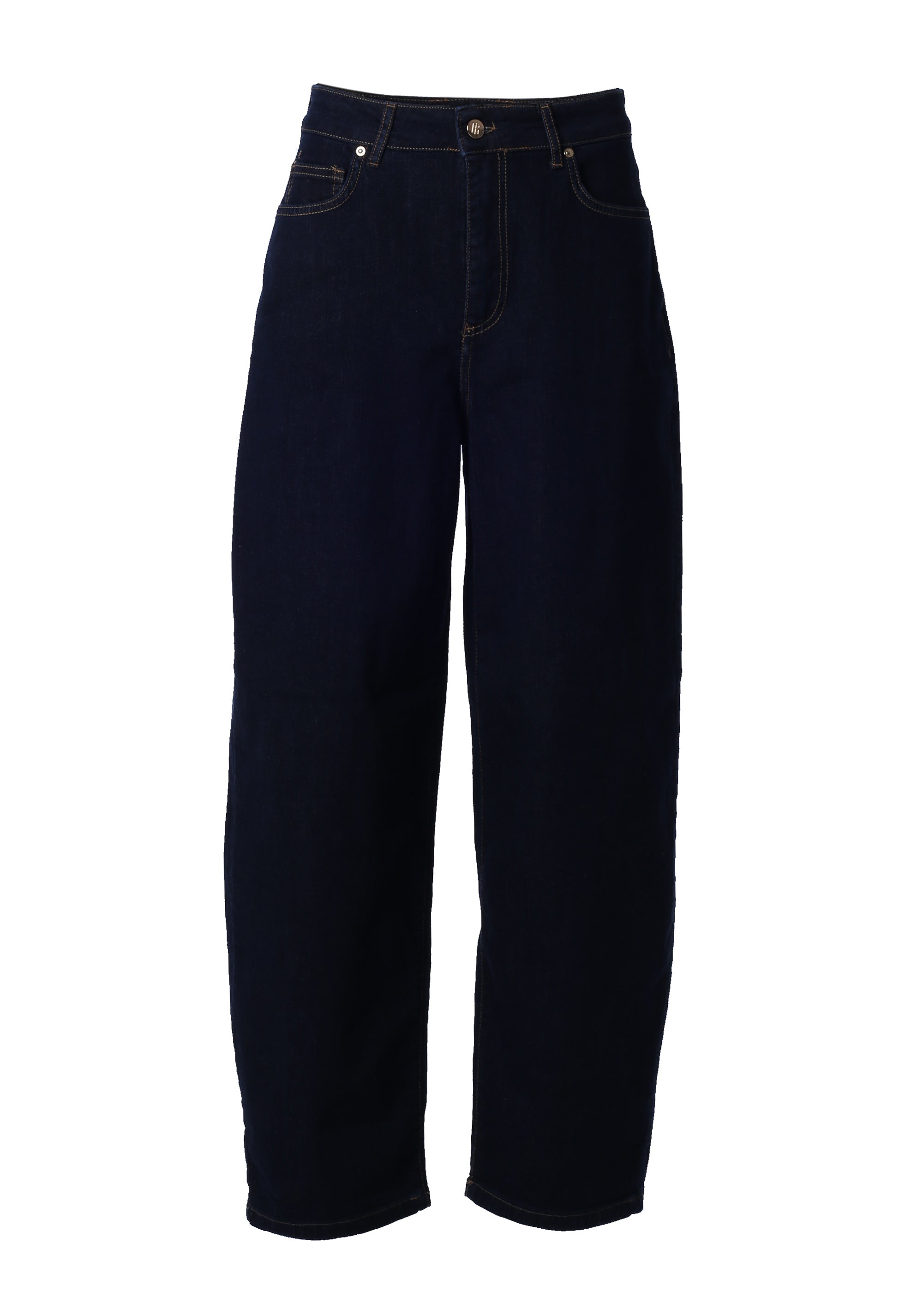 High-Waisted Balloon Jeans with Gold Details Fracomina FI26SVD001D40101