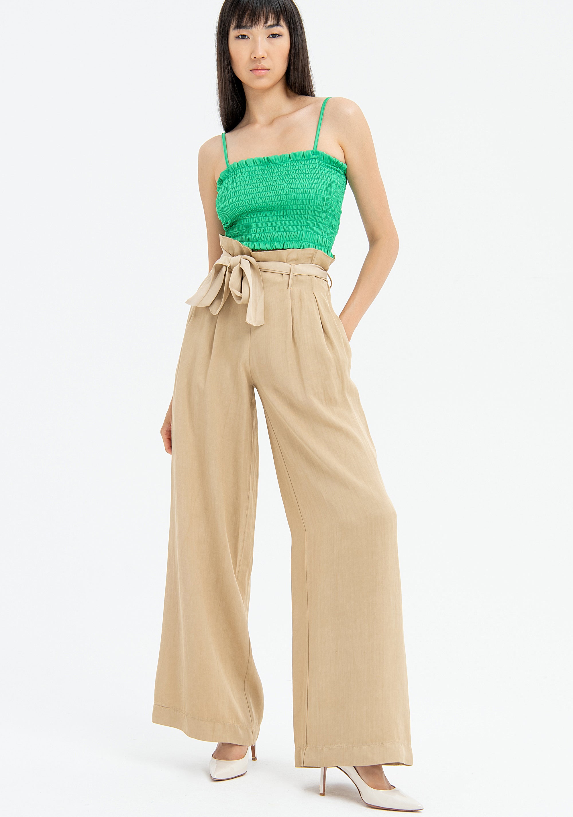 Palazzo pant wide fit made in viscose and tencel Fracomina FJ23SV3002W61701-I62-4