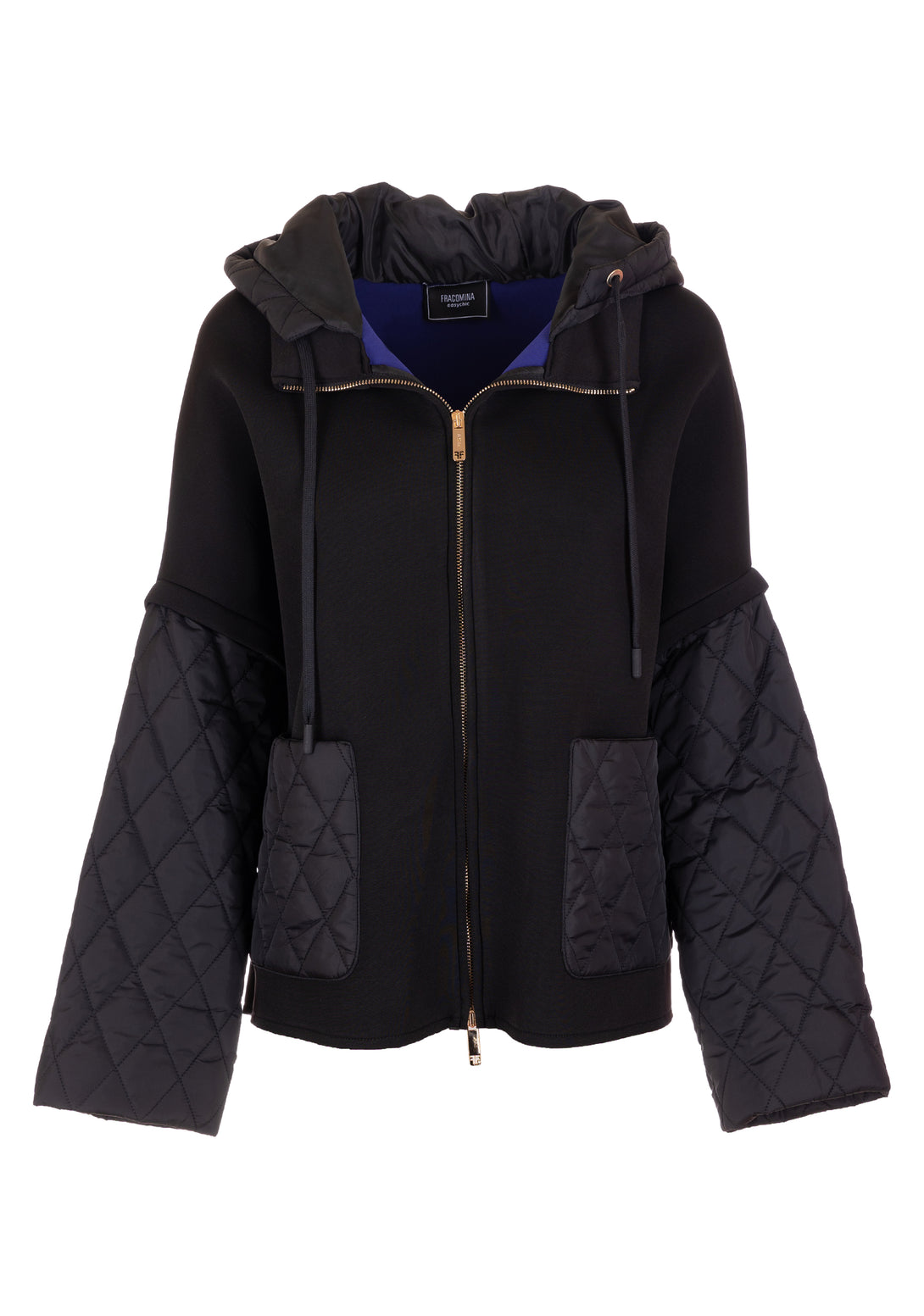 Jacket over fit made with mixed fabric