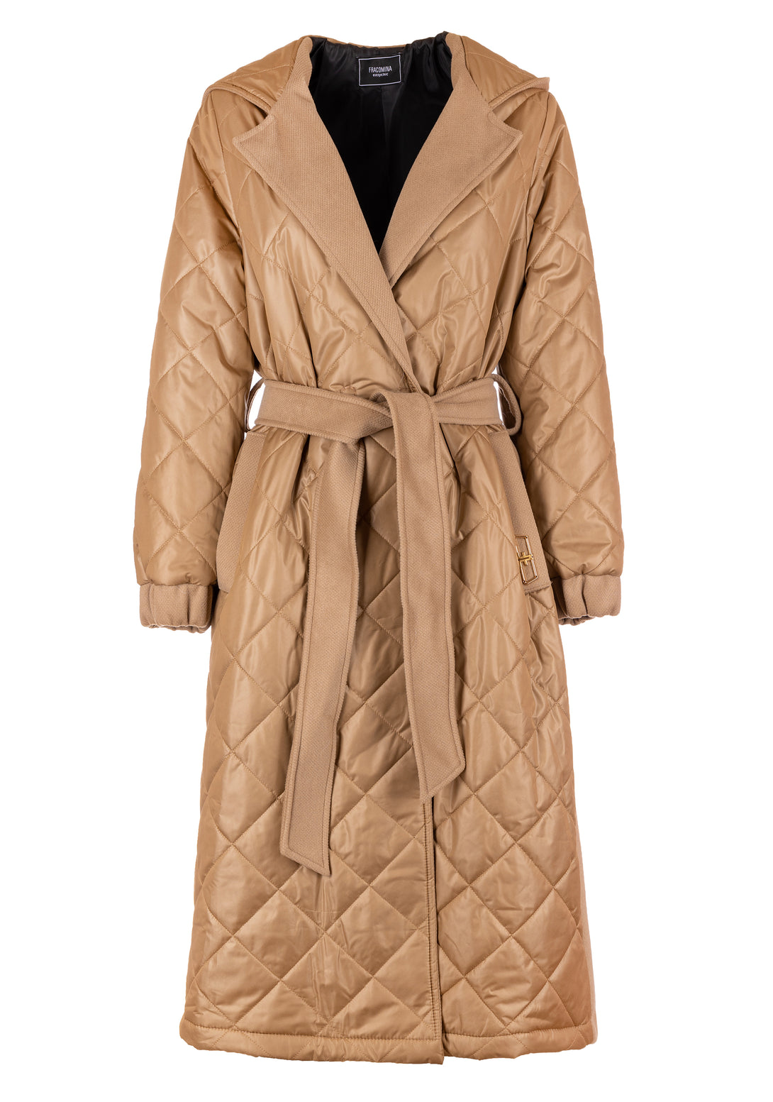 Long coat regular fit made in quilted nylon and textured fabric Fracomina FJ23WC3005W49101-093-1