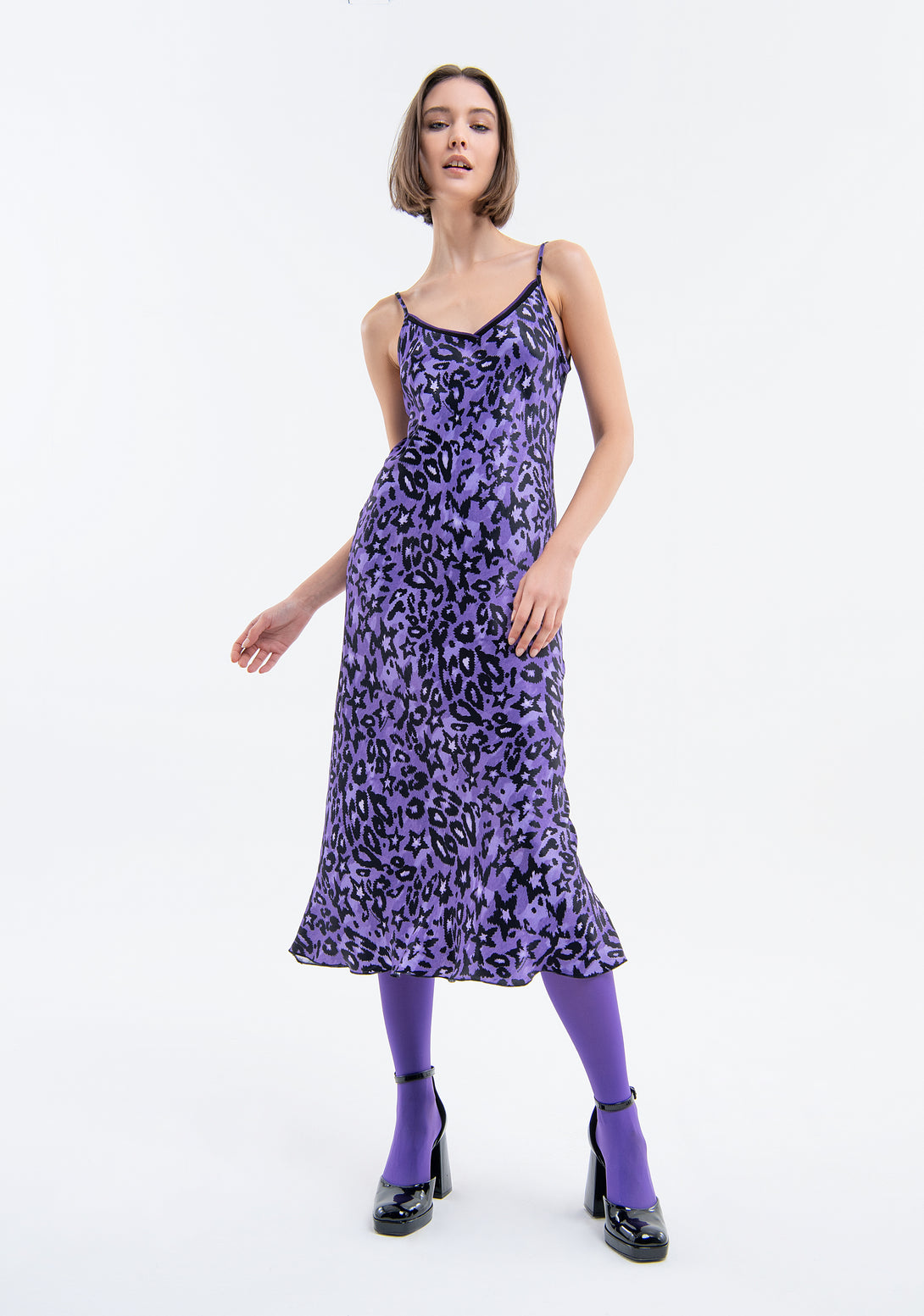 Long dress regular fit lingerie style with star print Fracomina FJ23WD3004W641L7-B42-1
