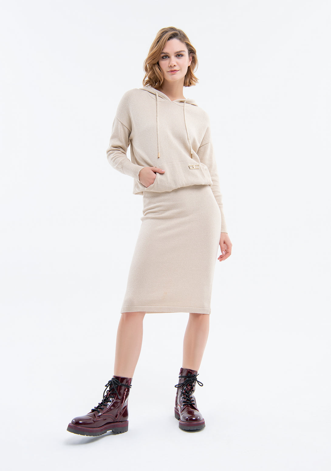 Knitted dress regular fit with lurex