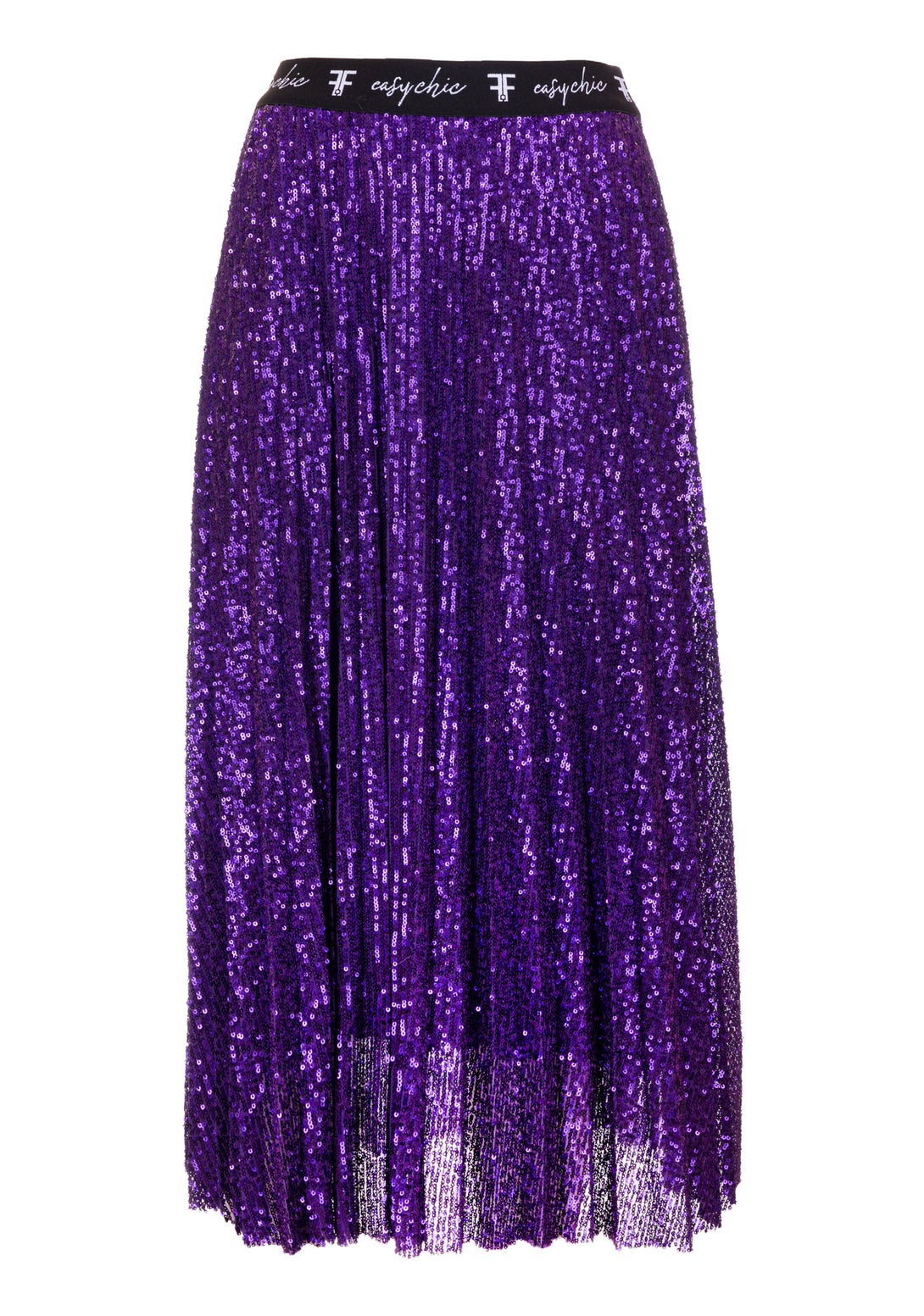Skirt wide fit with plissè effect and sequins