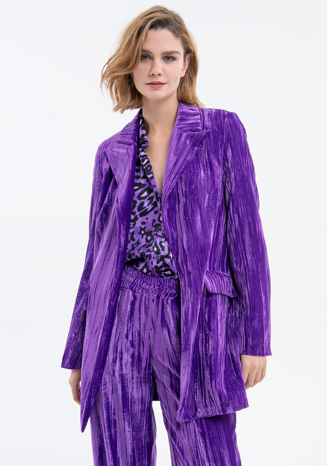 Long blazer regular fit made in velvet Fracomina FJ23WJ3001W65401-335-1