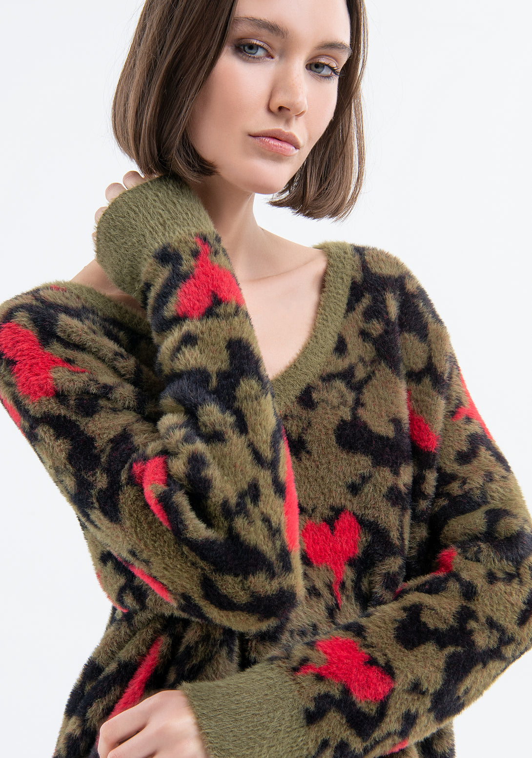 Knitwear over fit with animalier jacquard effect Fracomina FJ23WT7009K458F8-R36-2