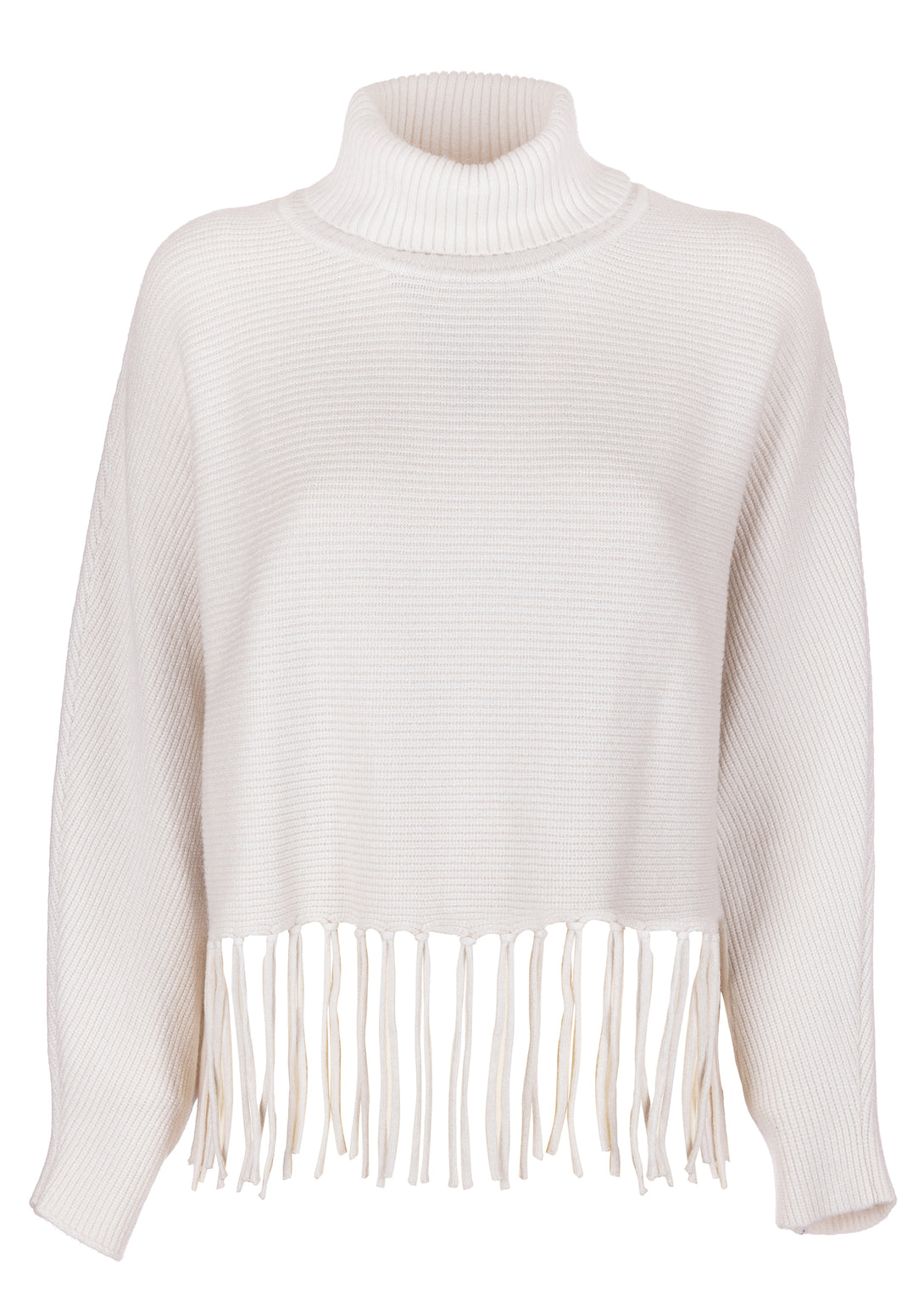Knitwear over fit, cropped, with fringes at the bottom