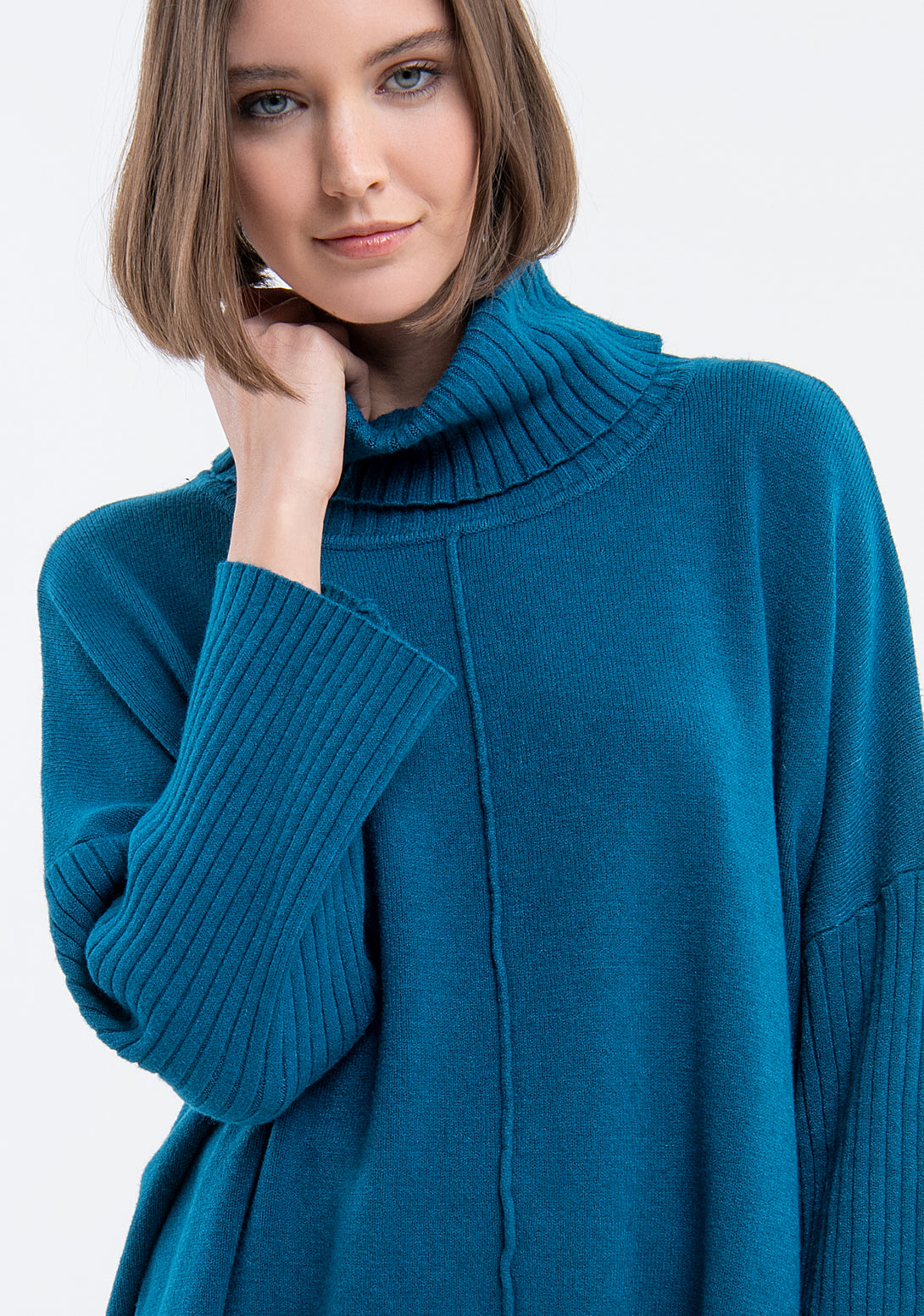 Knitwear over fit with high neck Fracomina FJ23WT7016K50001-L53-2