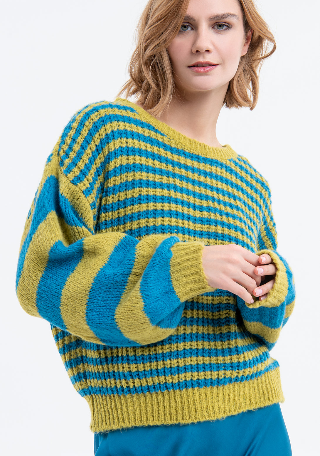 Knitwear over fit with stripes