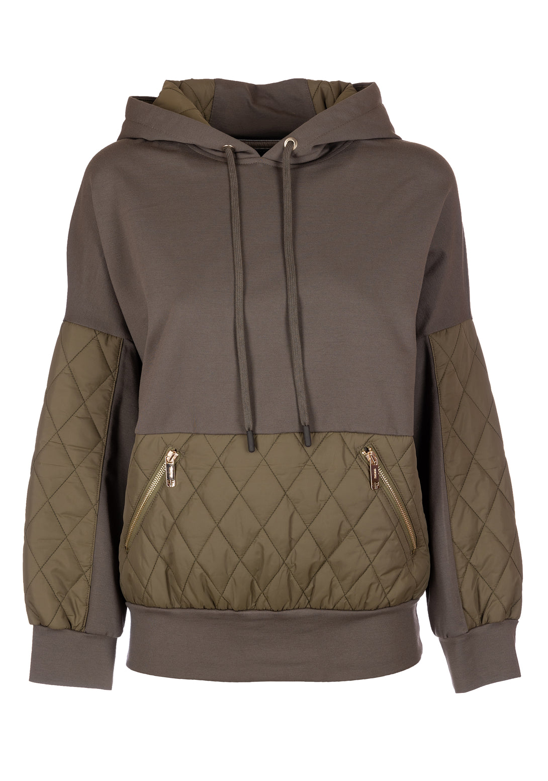 Sweater over fit with quilted nylon details